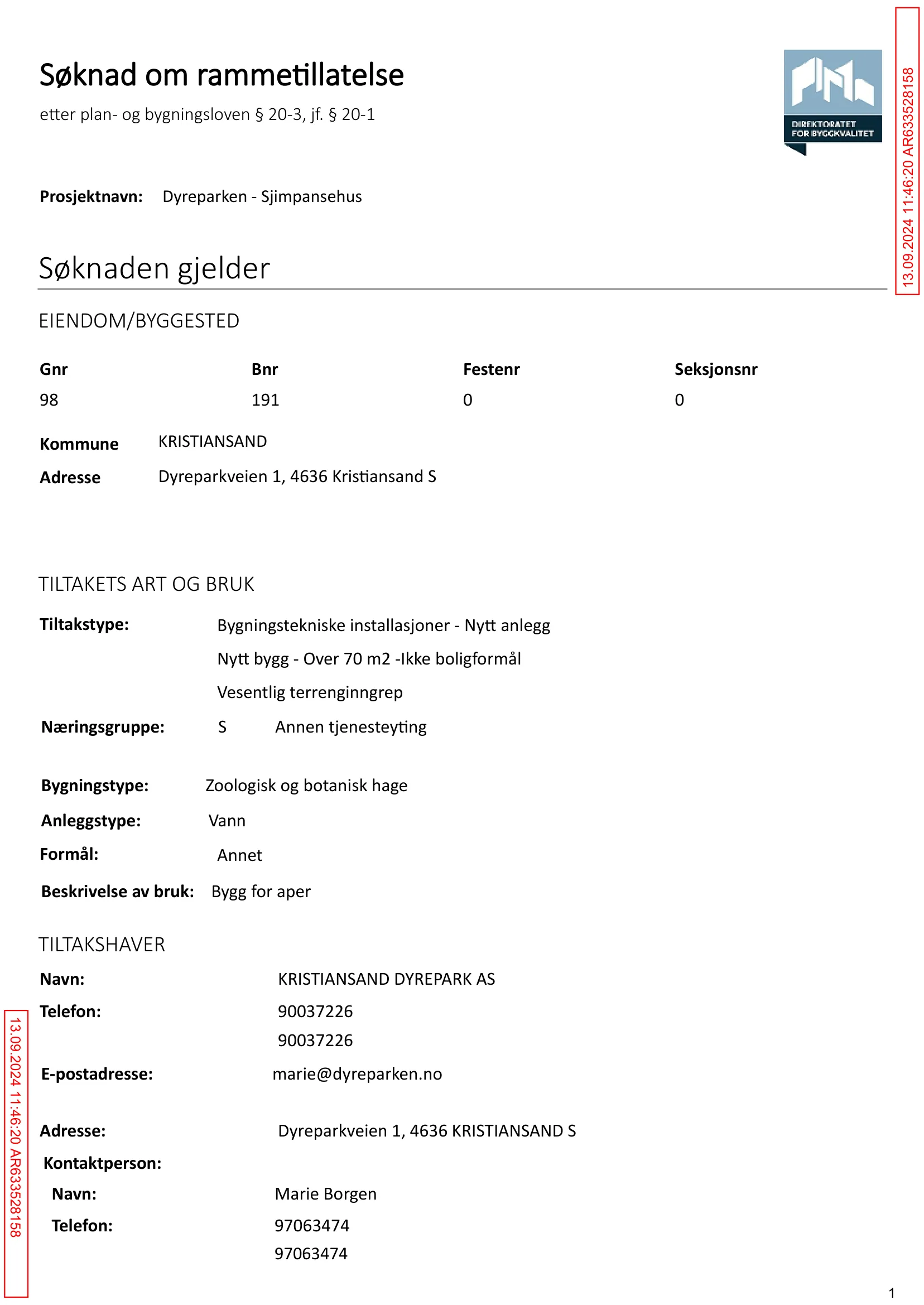 Søknad om rammetillatelse