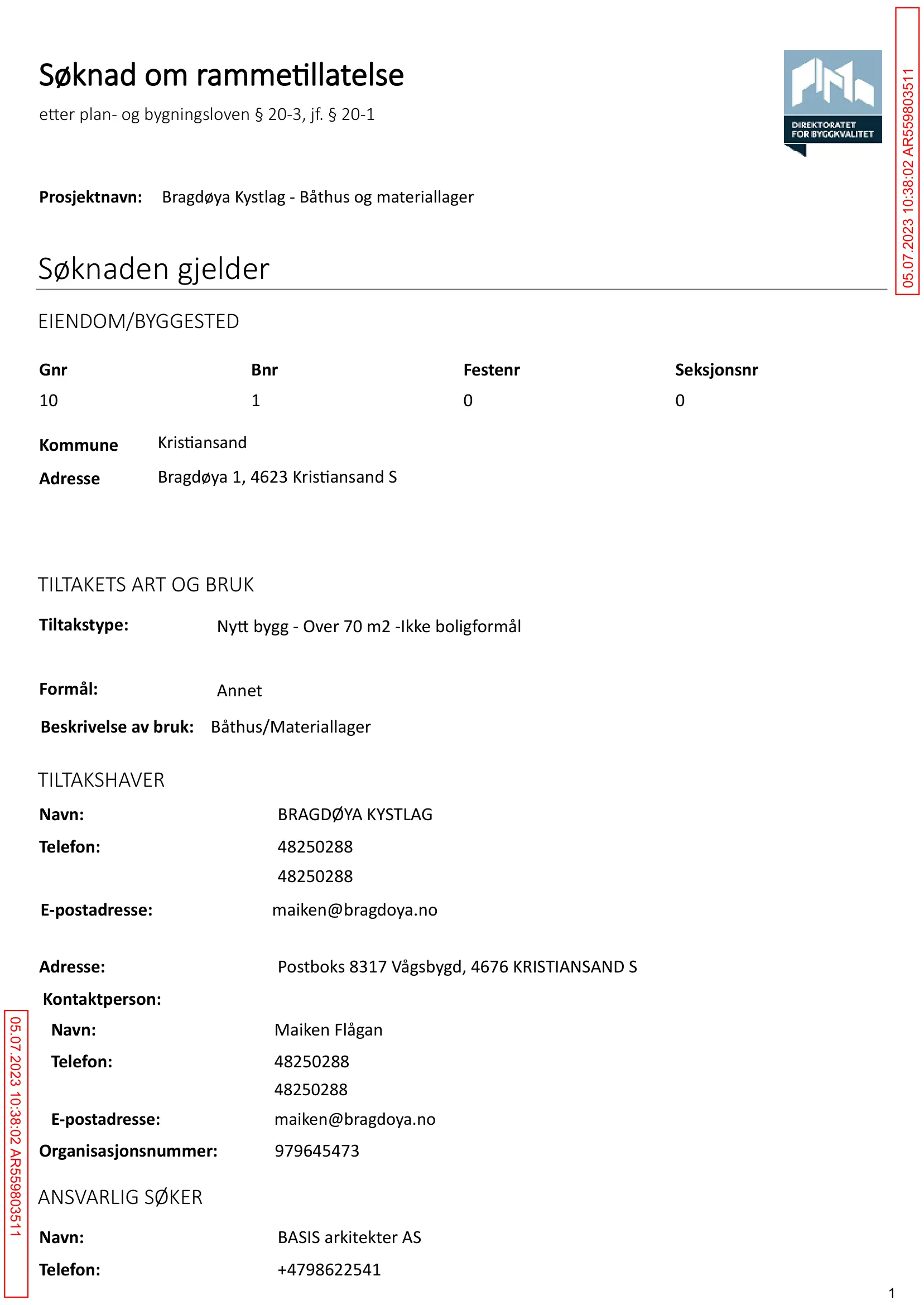Søknad om rammetillatelse