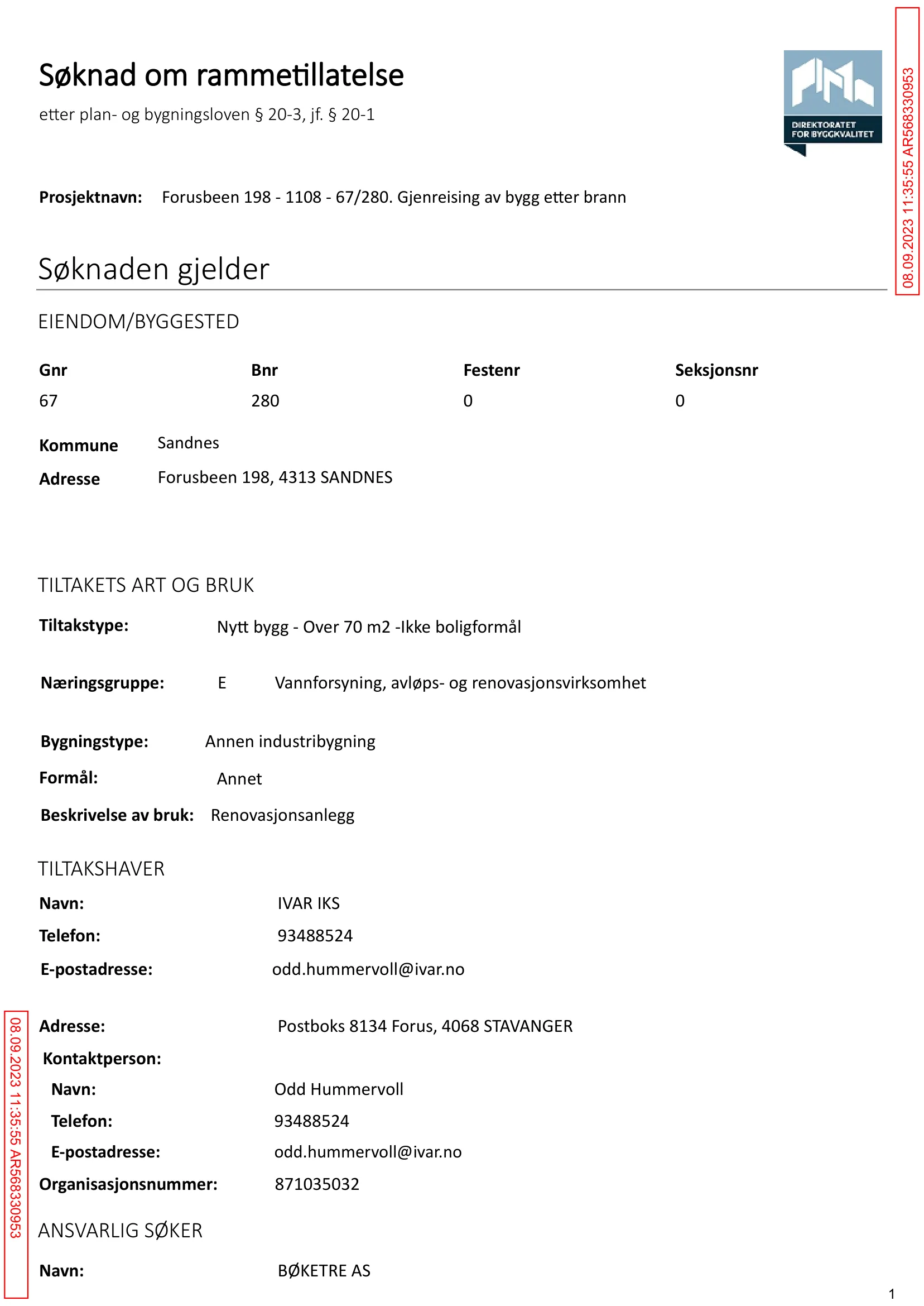 Søknad om rammetillatelse