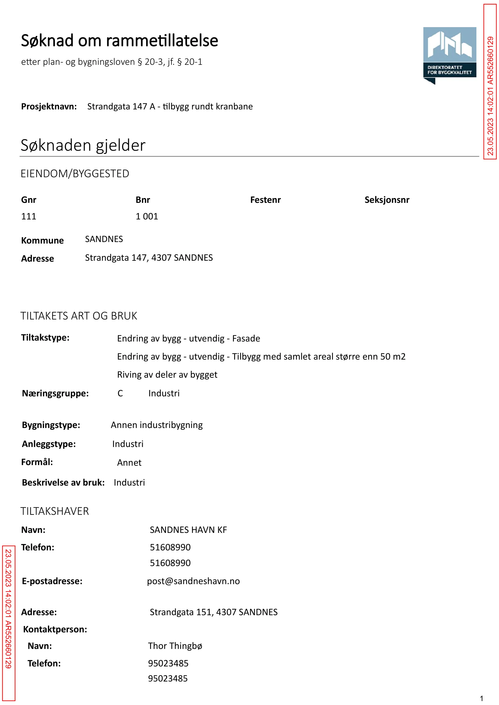 Søknad om rammetillatelse