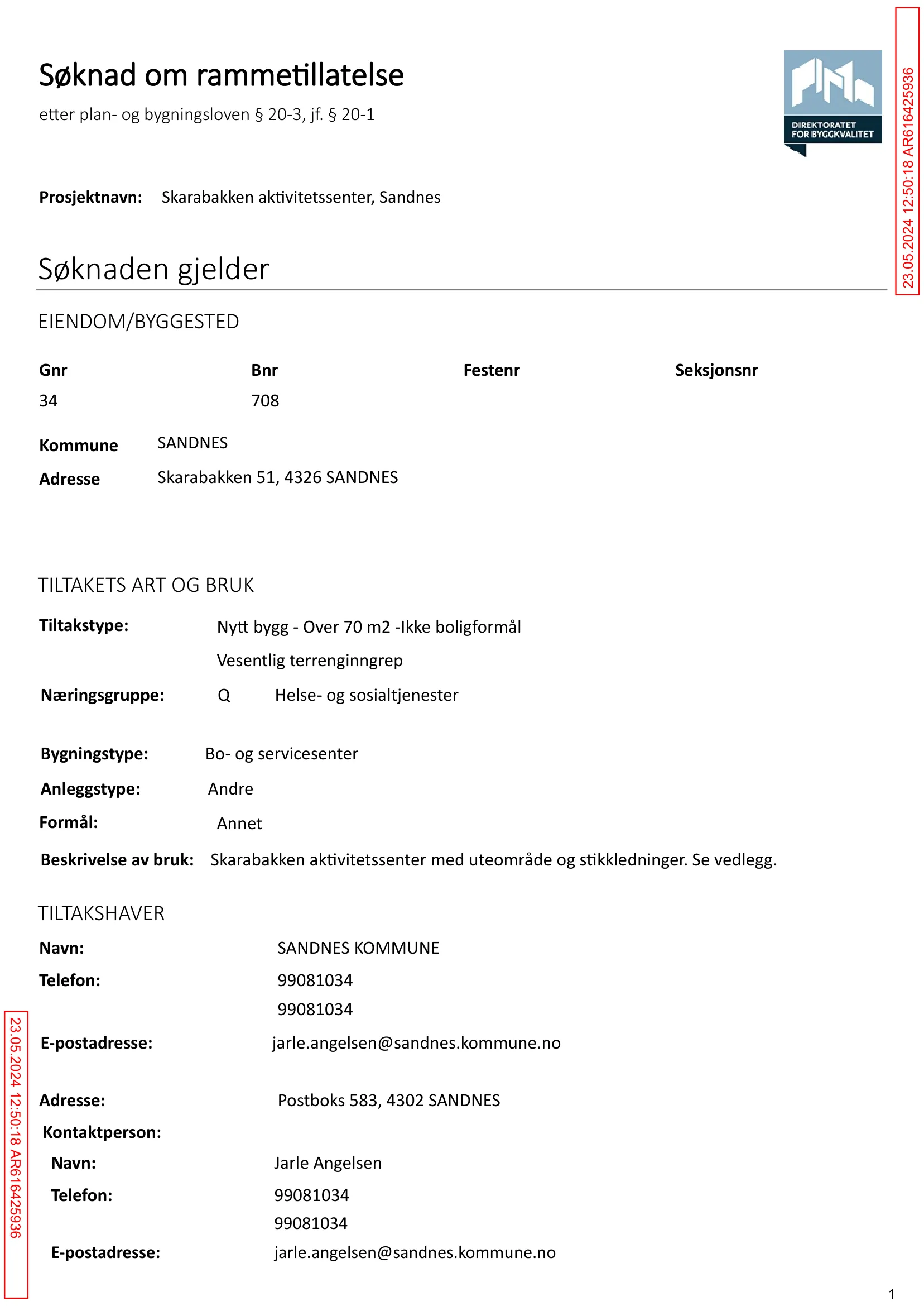 Søknad om rammetillatelse