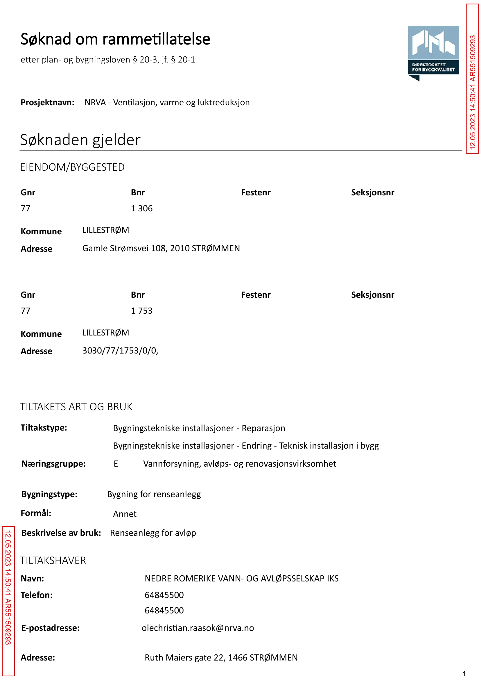 Søknad om rammetillatelse