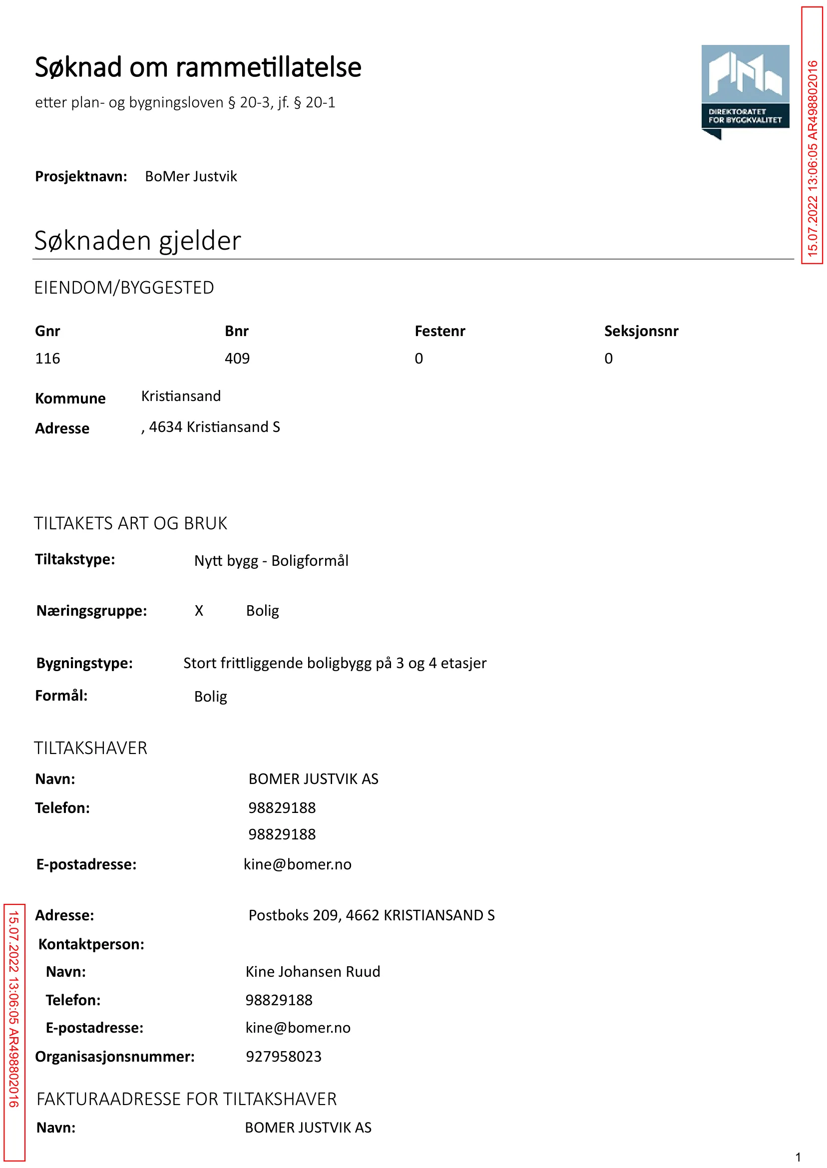 Søknad om rammetillatelse