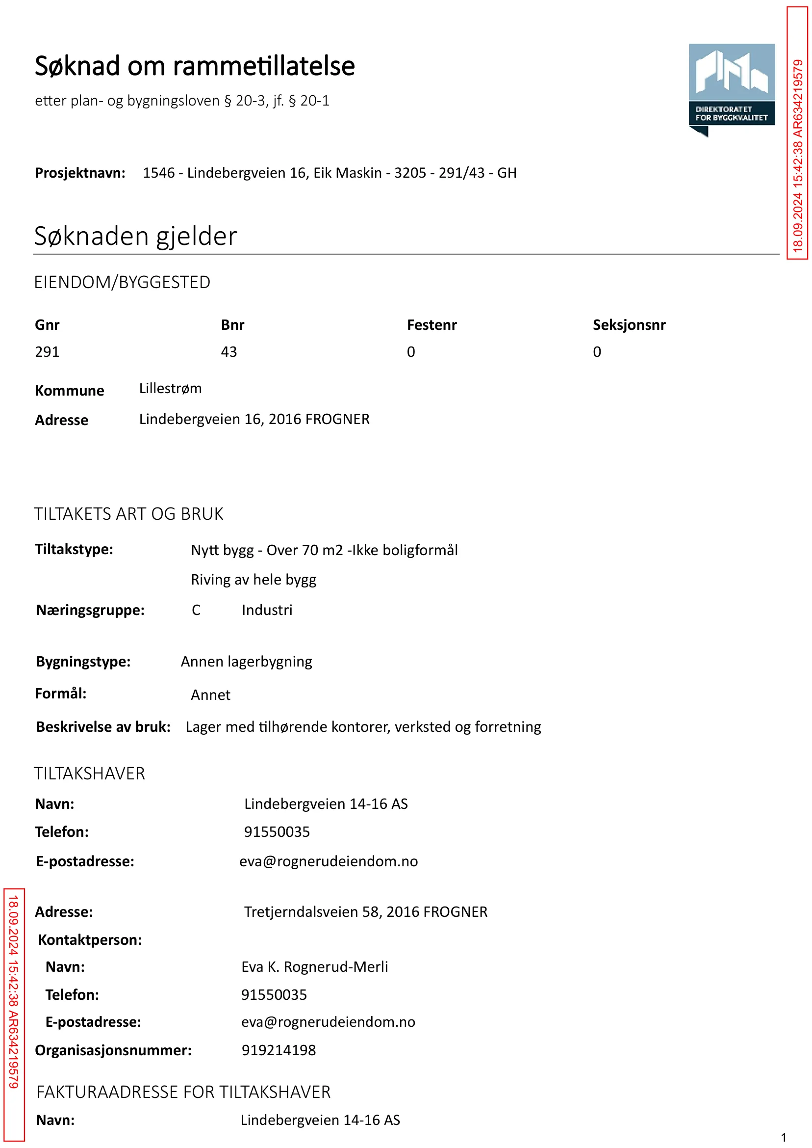 Søknad om rammetillatelse