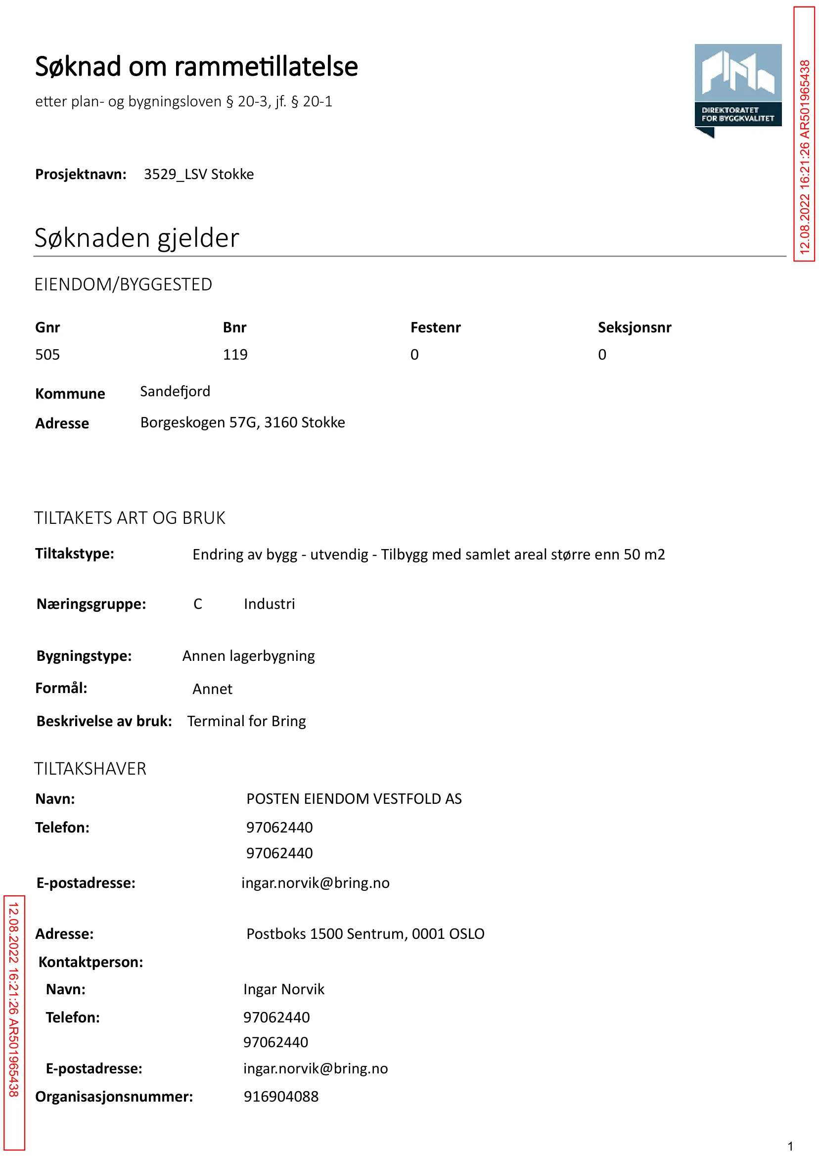 Søknad om rammetillatelse