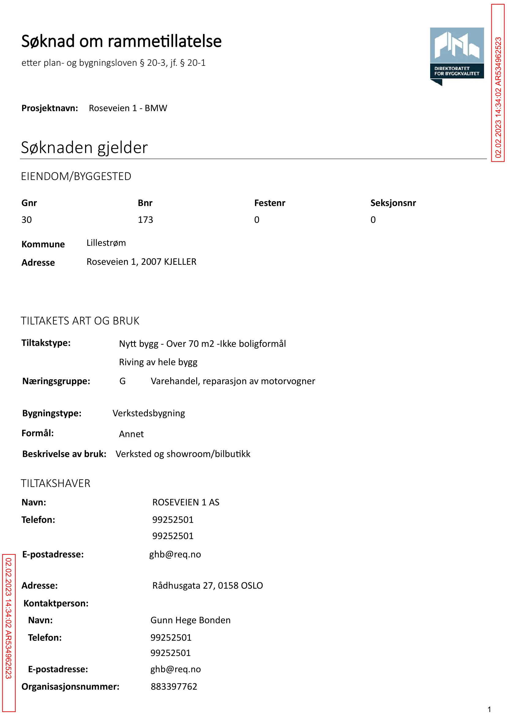 Søknad om rammetillatelse