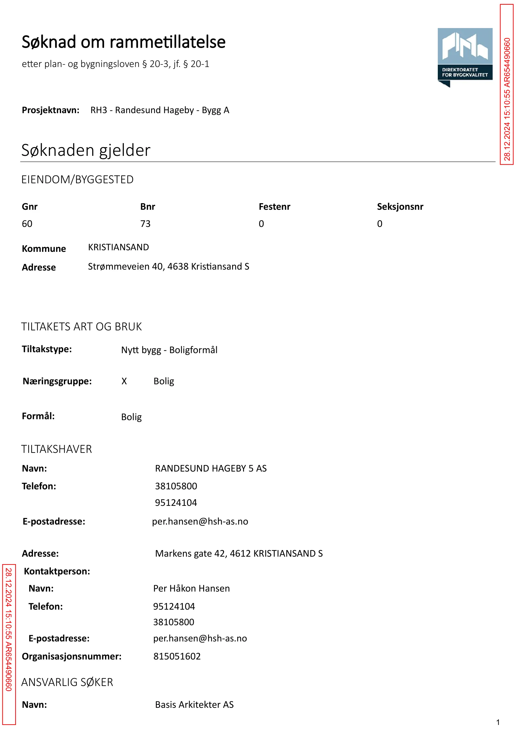 Søknad om rammetillatelse