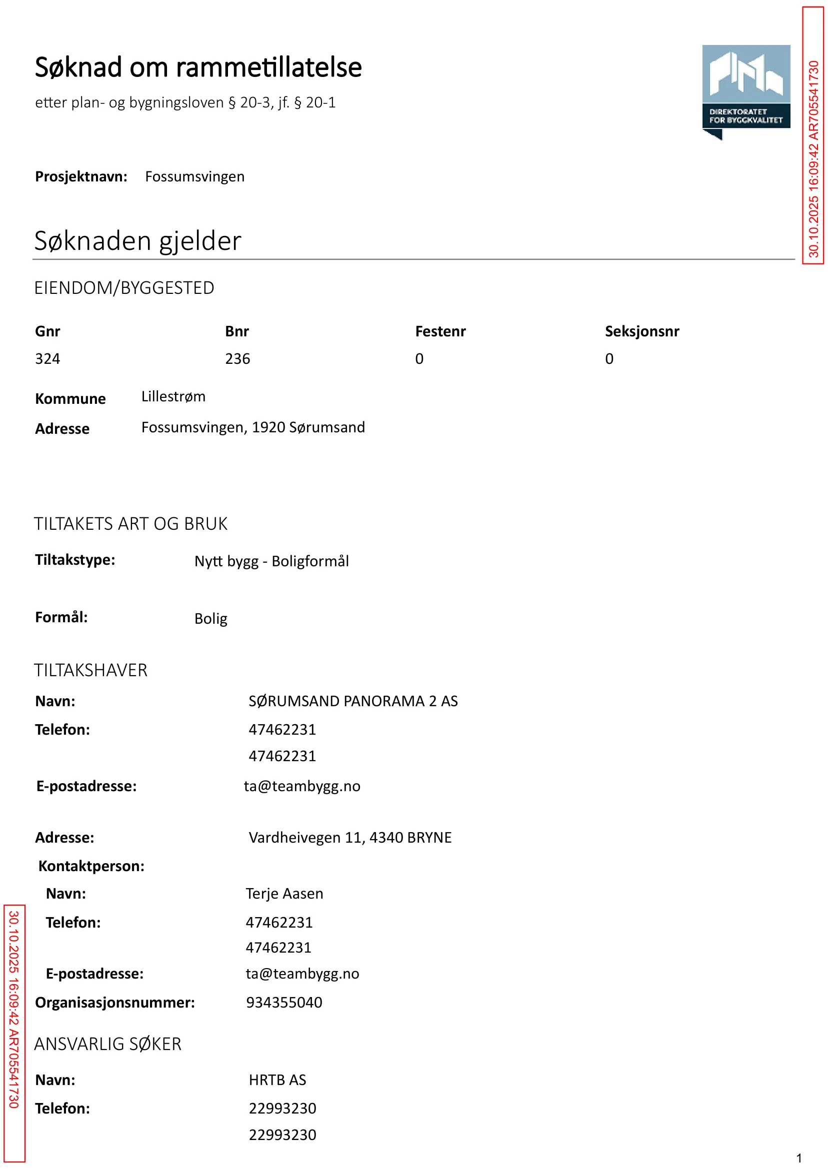 Søknad om rammetillatelse