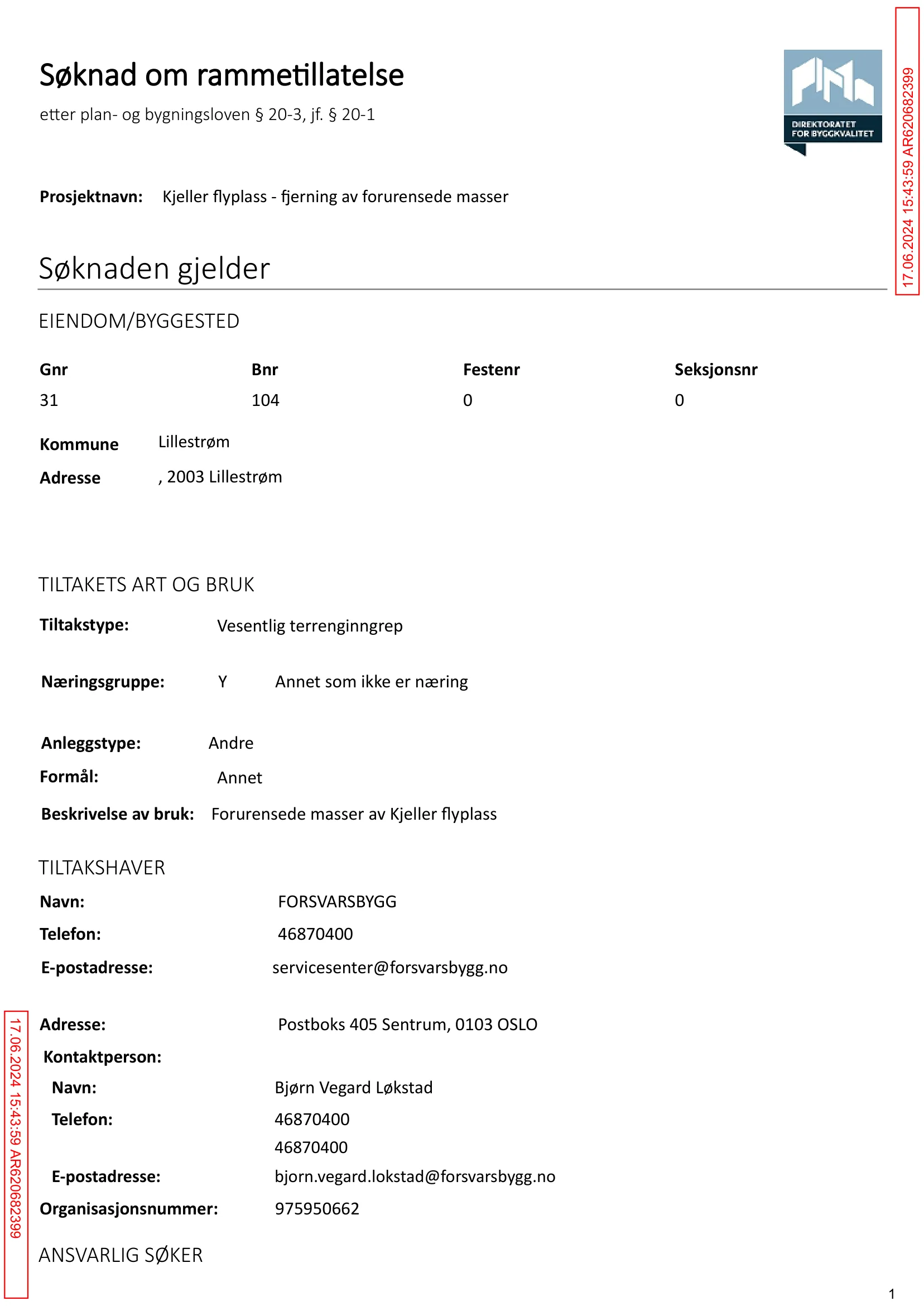 Søknad om rammetillatelse