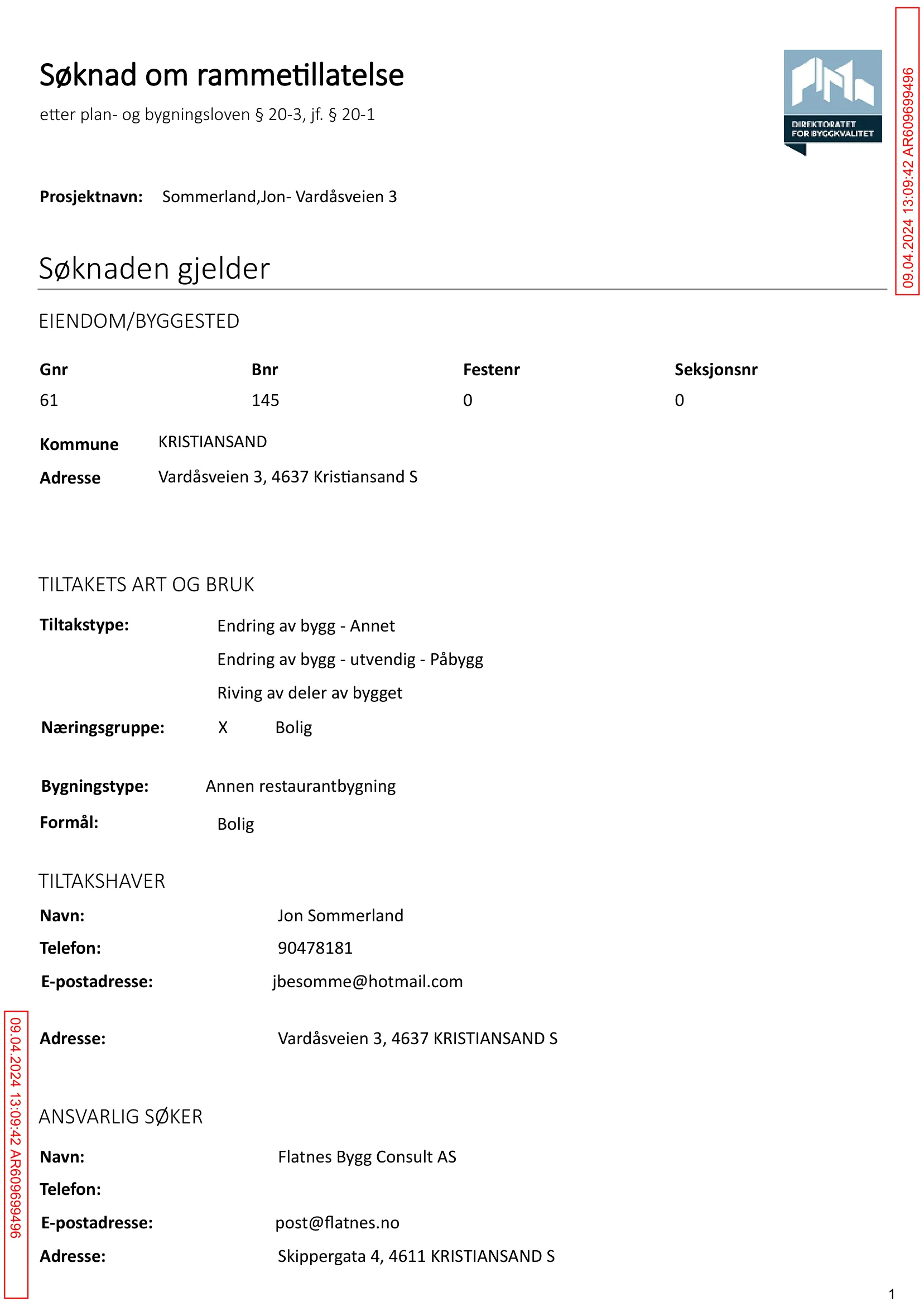 Søknad om rammetillatelse
