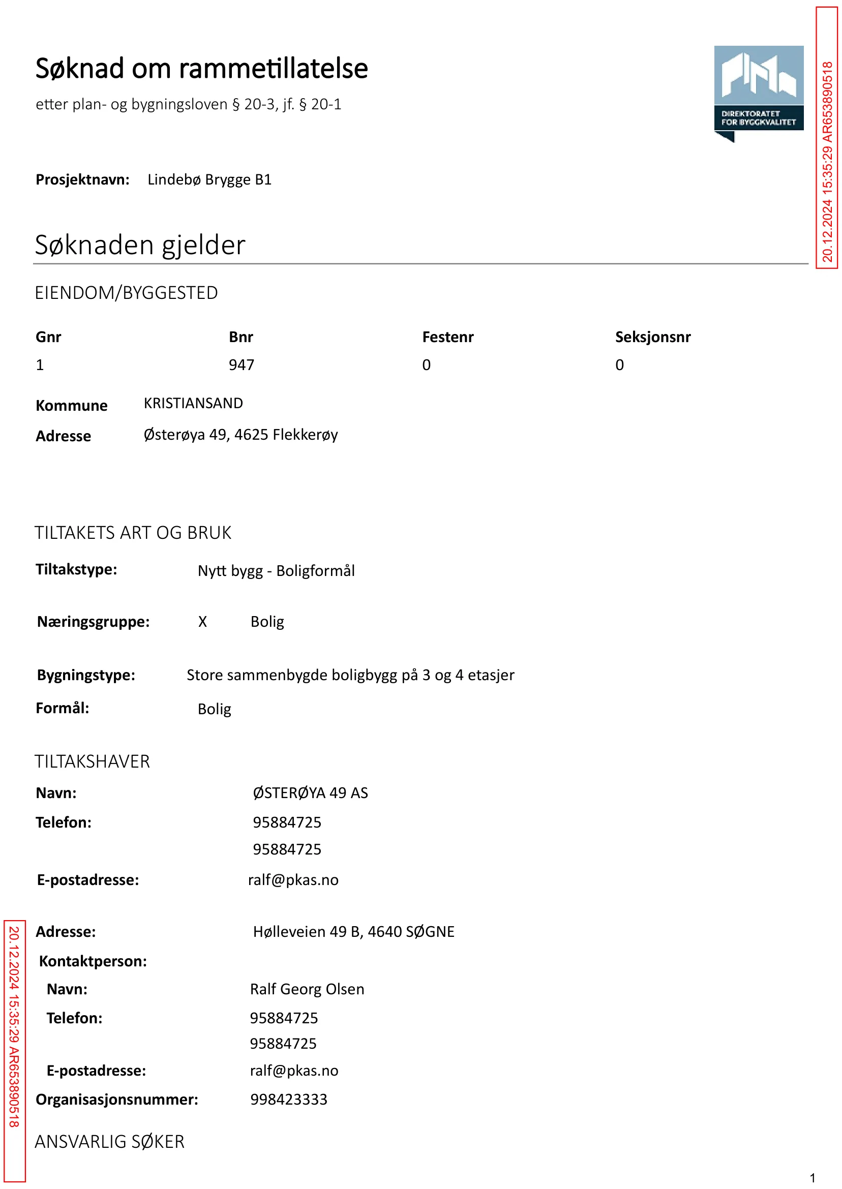 Søknad om rammetillatelse
