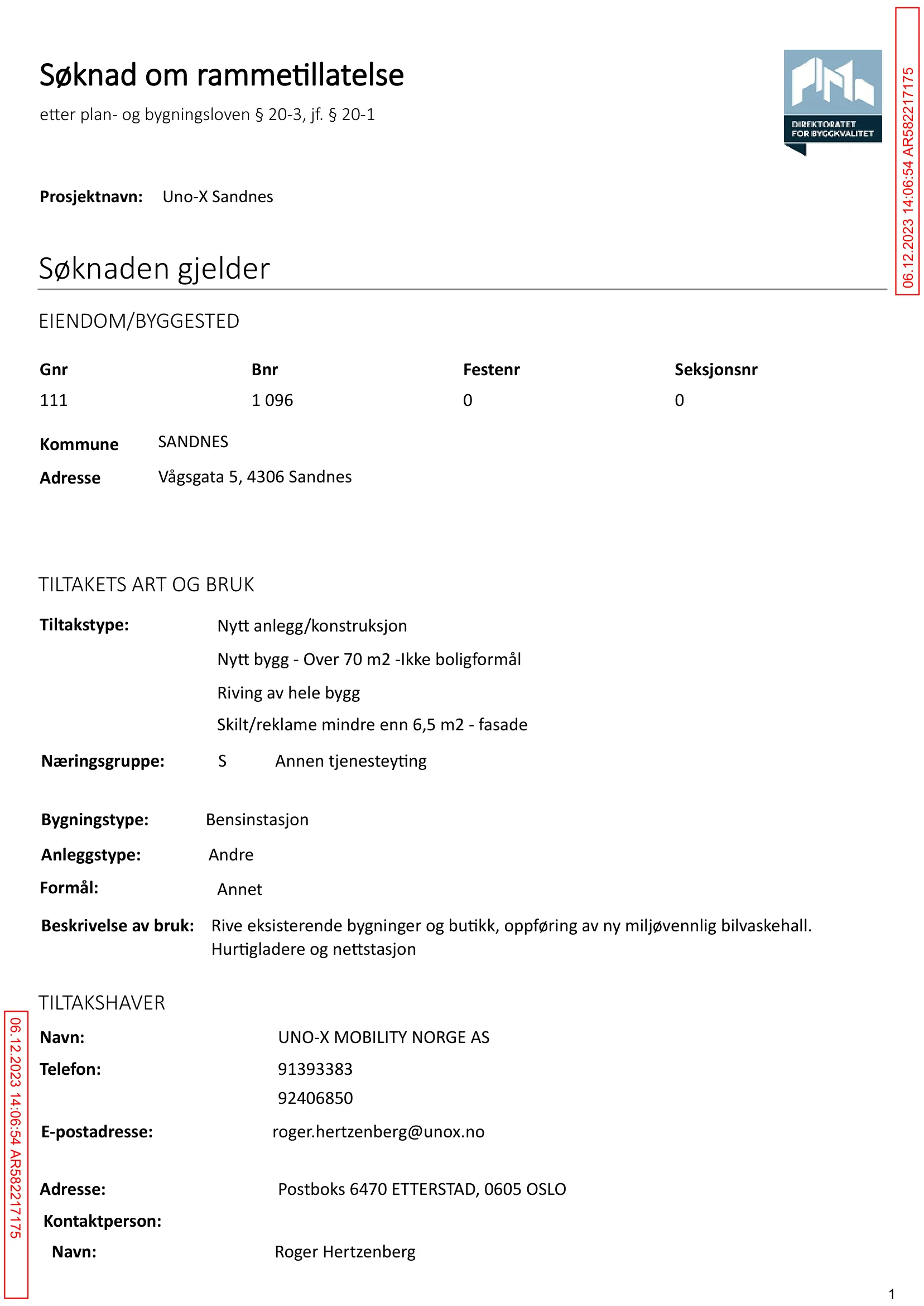 Søknad om rammetillatelse