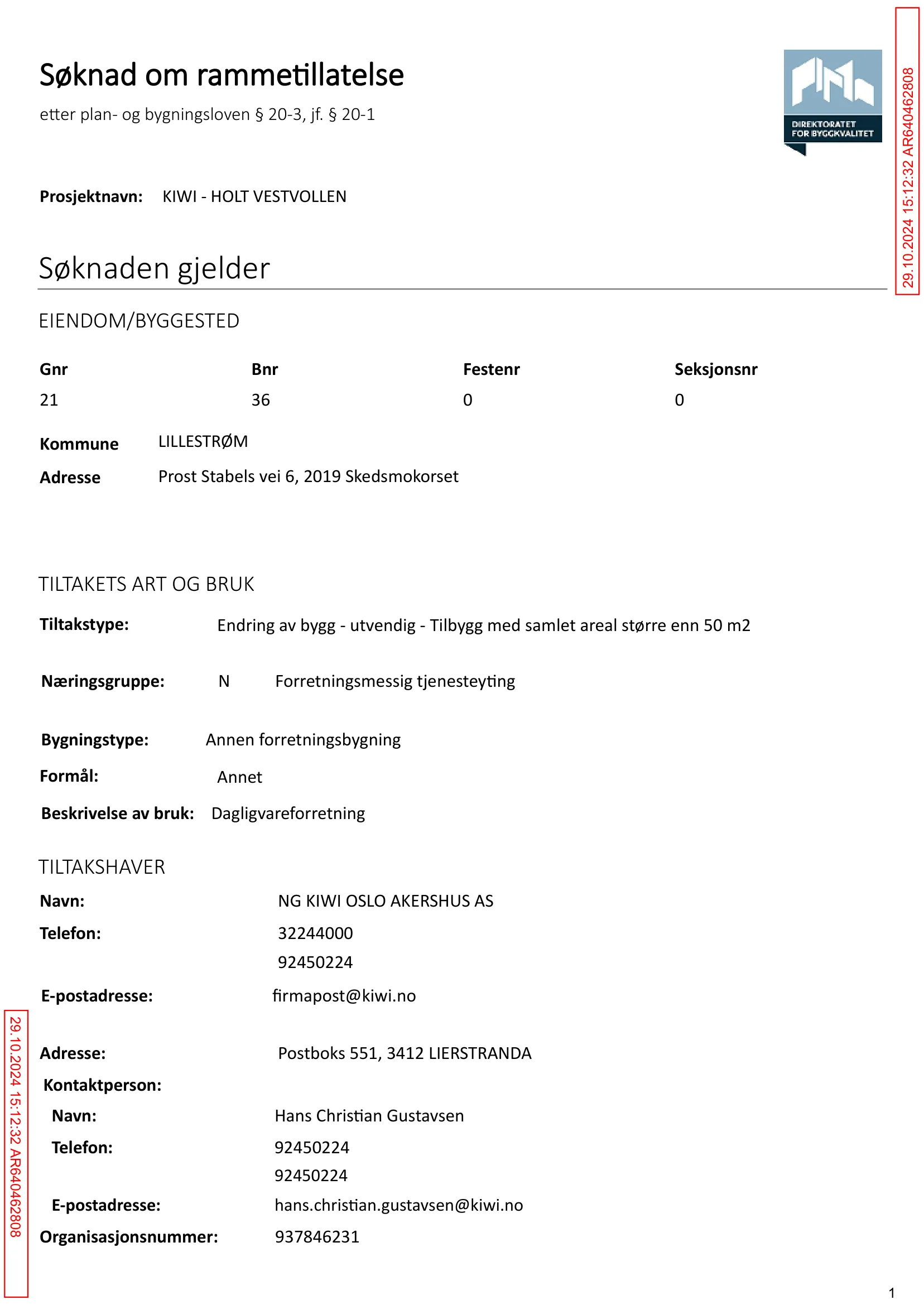 Søknad om rammetillatelse