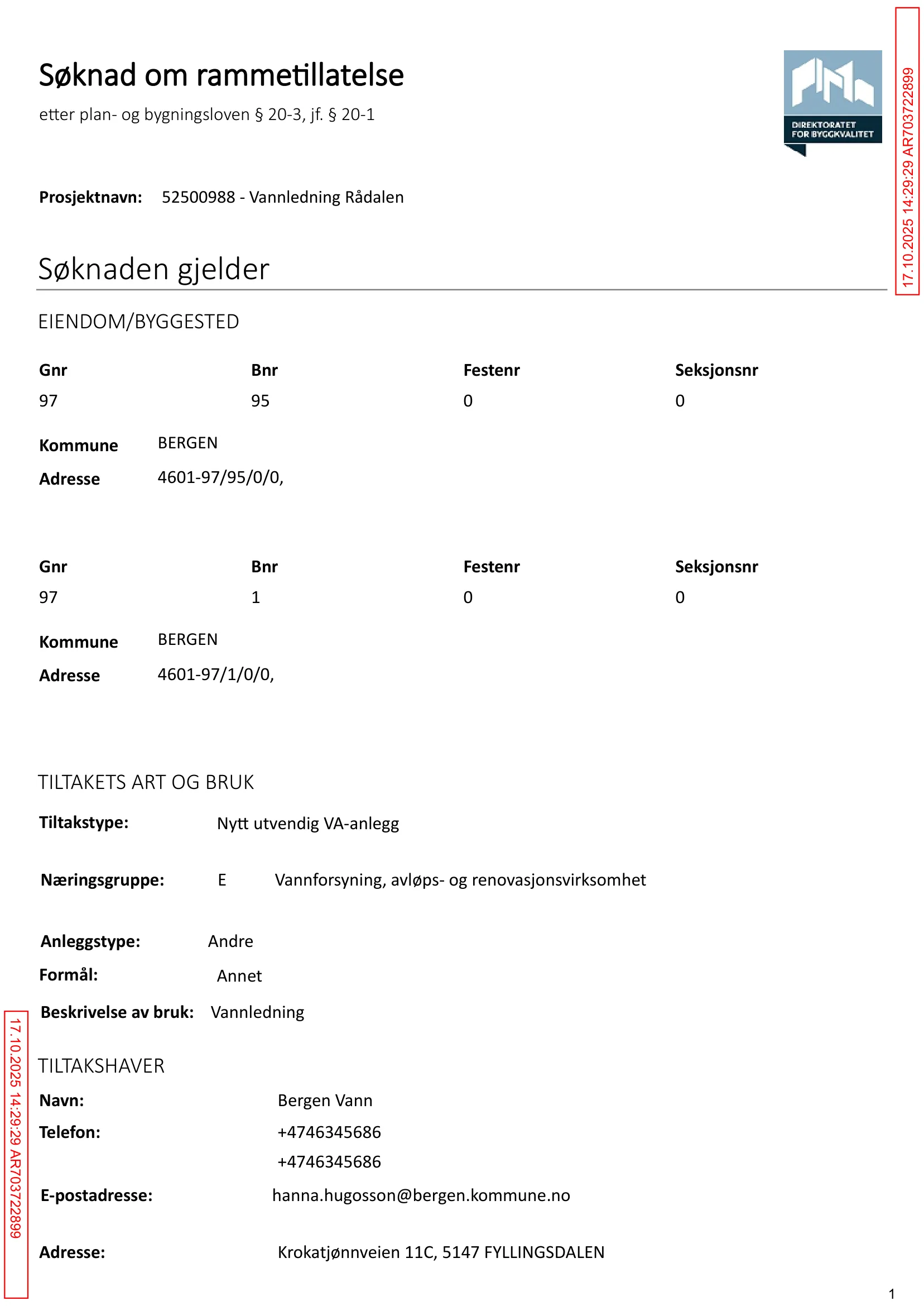 Søknad om rammetillatelse