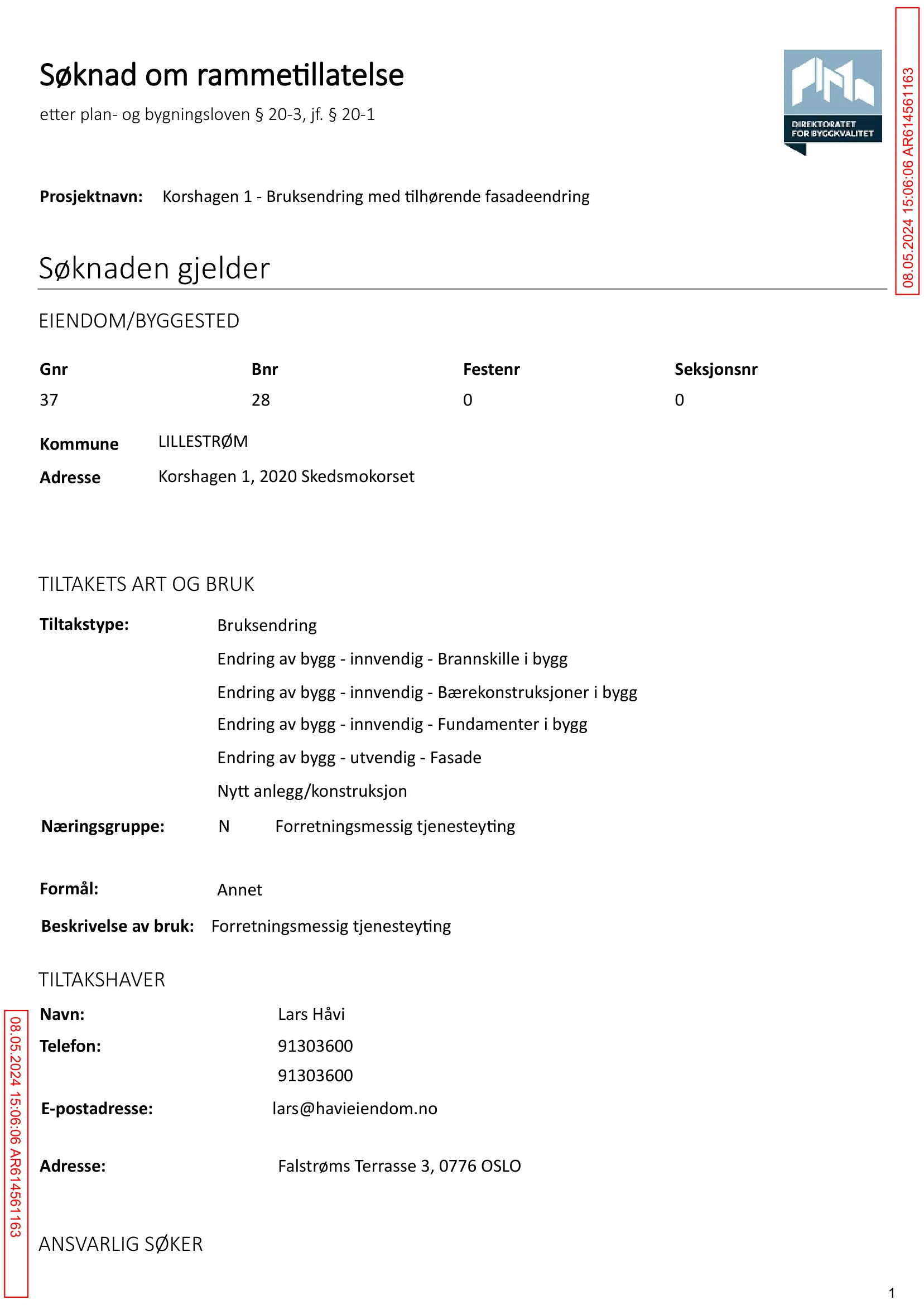 Søknad om rammetillatelse