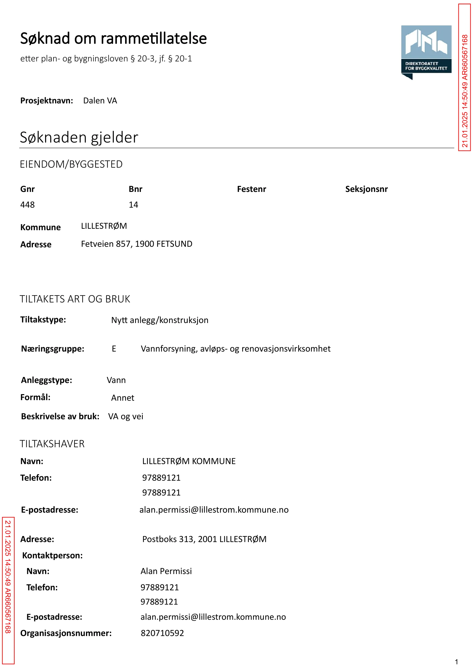 Søknad om rammetillatelse