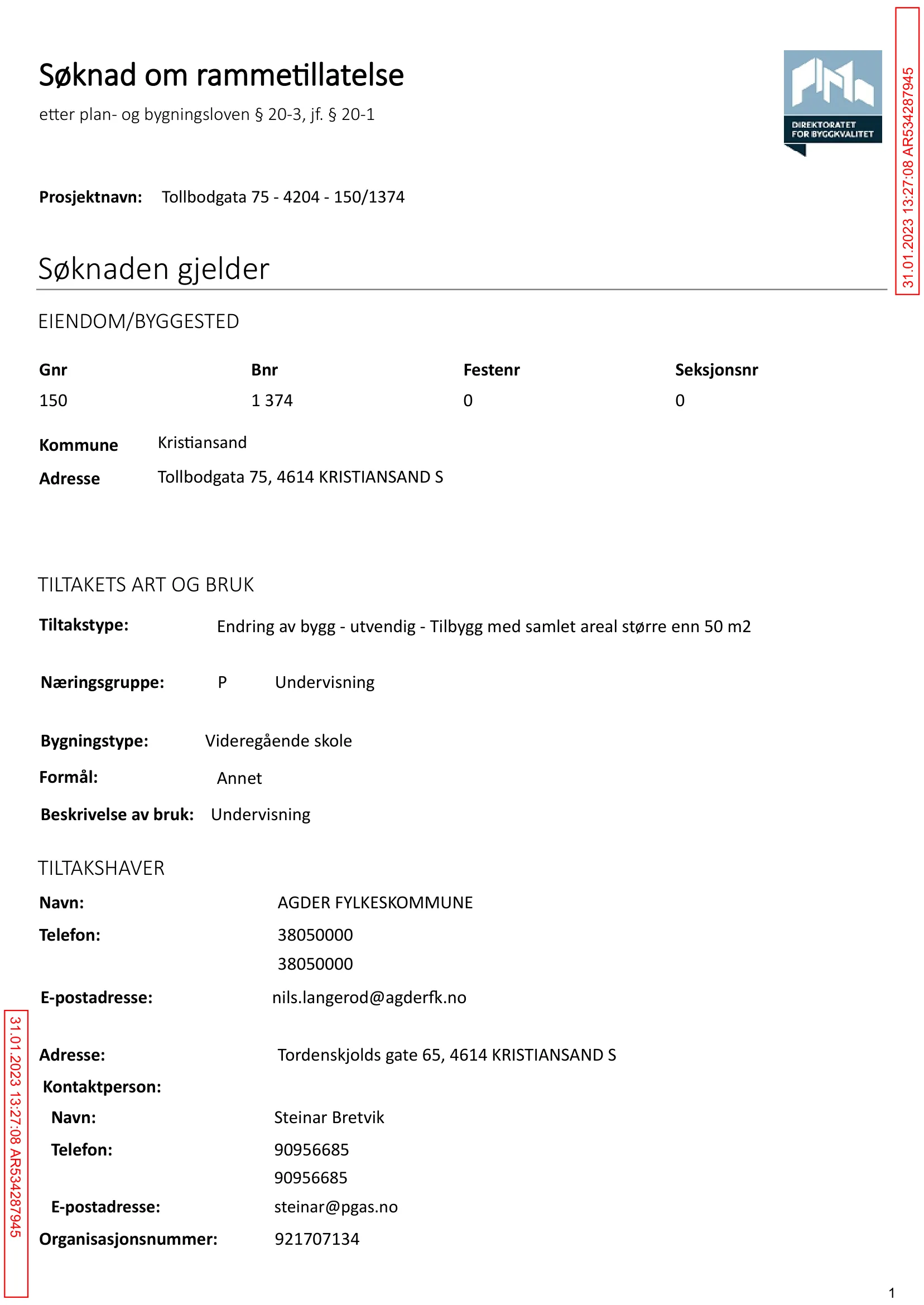 Søknad om rammetillatelse
