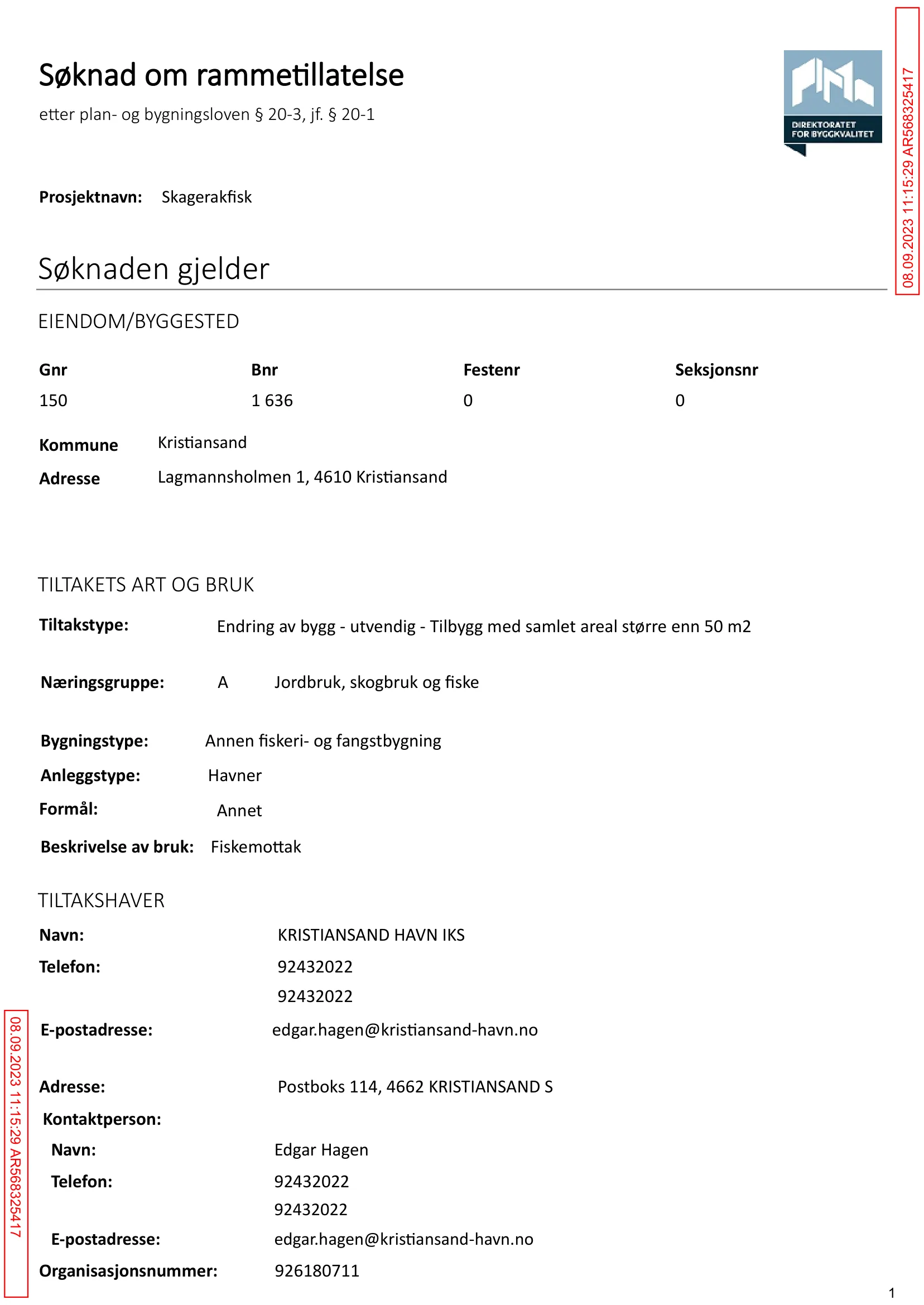 Søknad om rammetillatelse