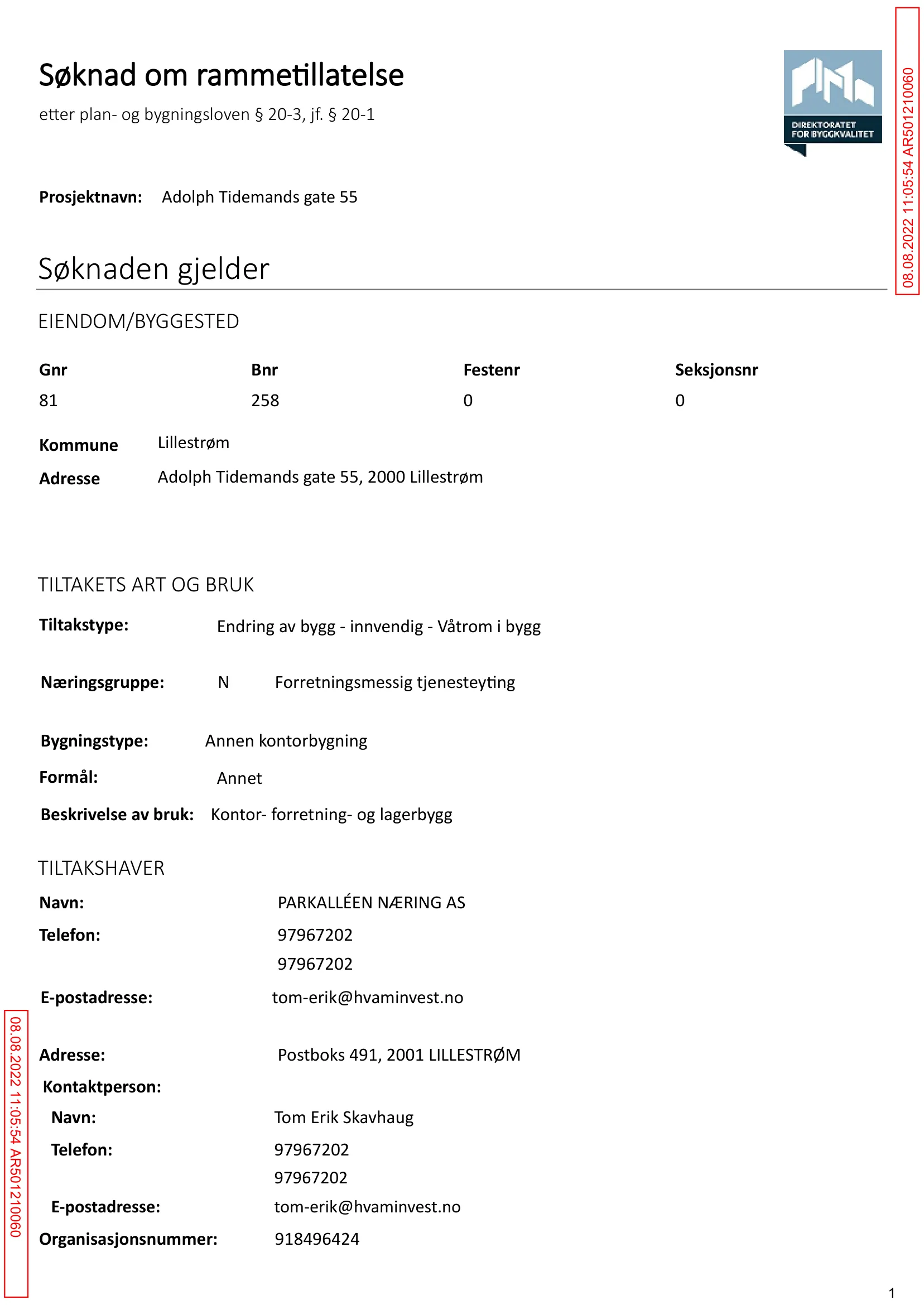 Søknad om rammetillatelse