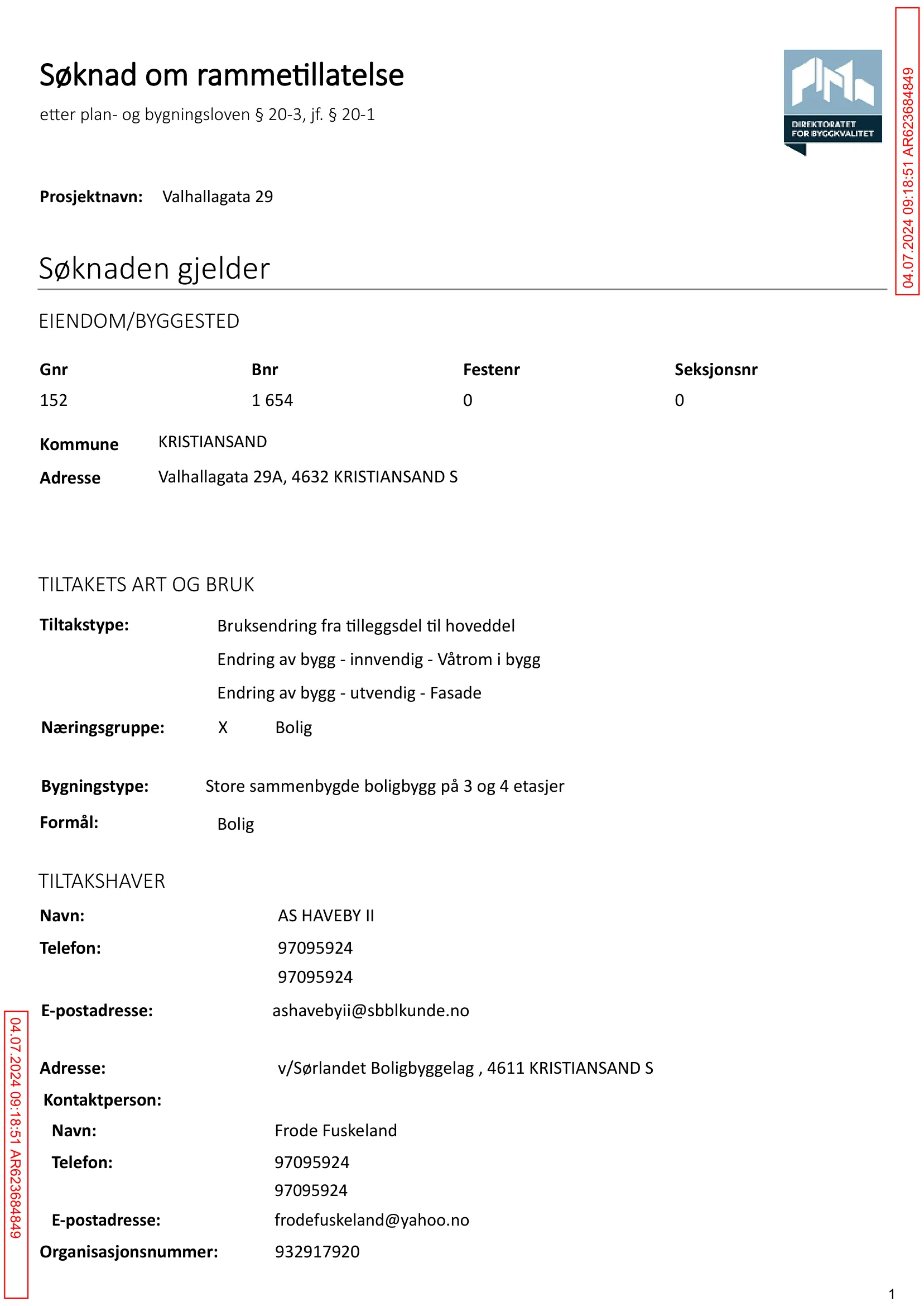 Søknad om rammetillatelse