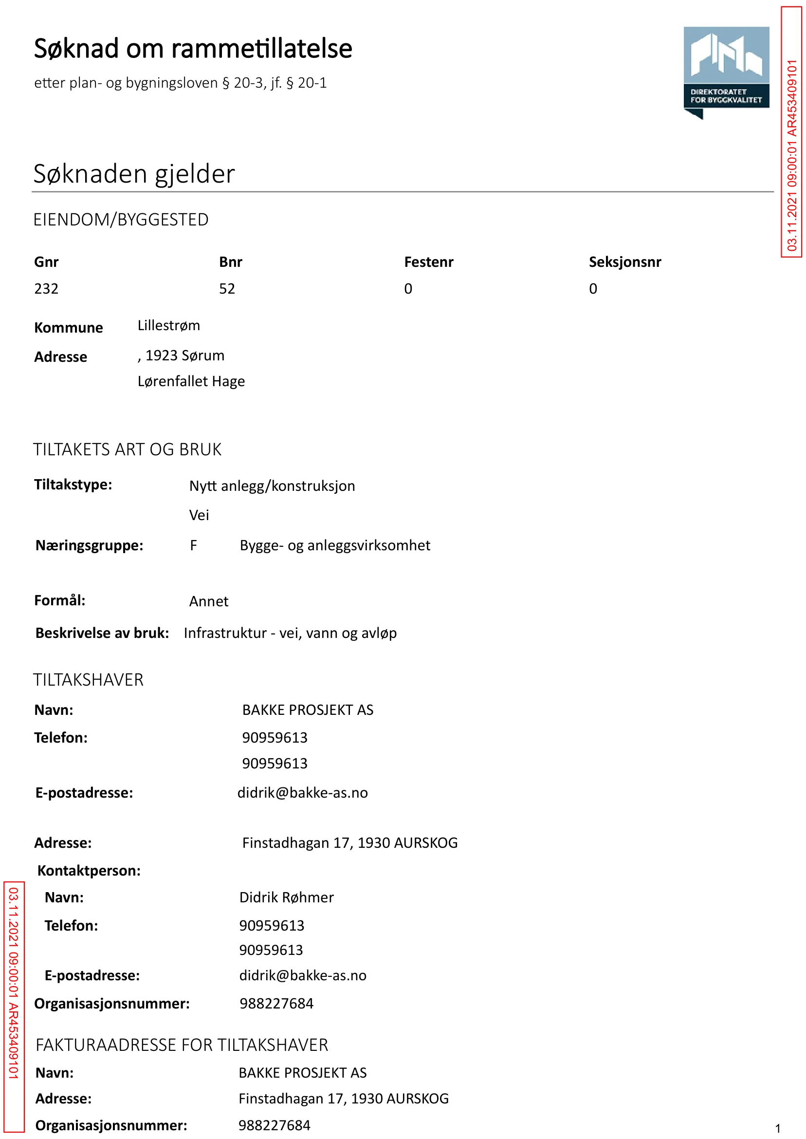 Søknad om rammetillatelse