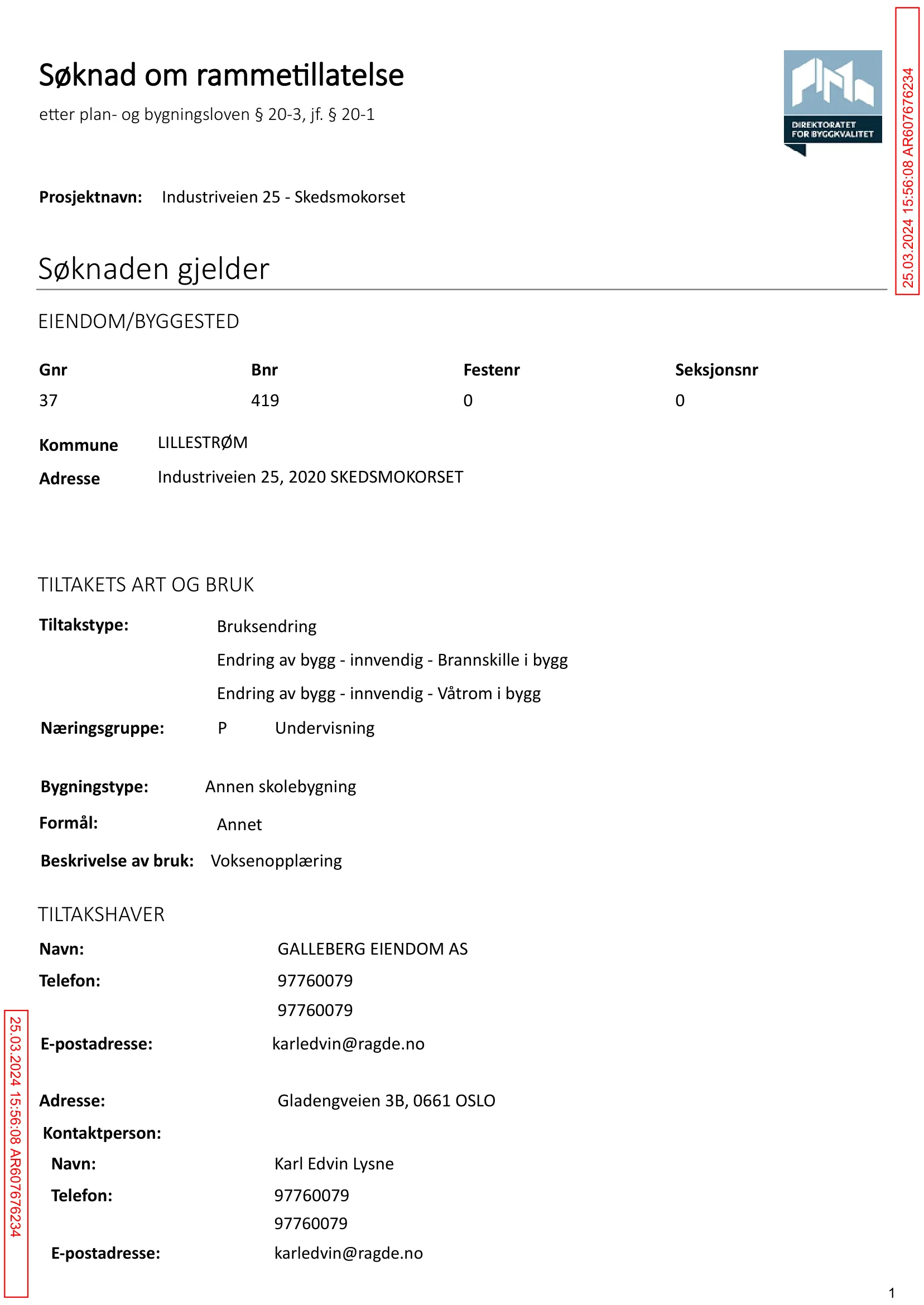 Søknad om rammetillatelse