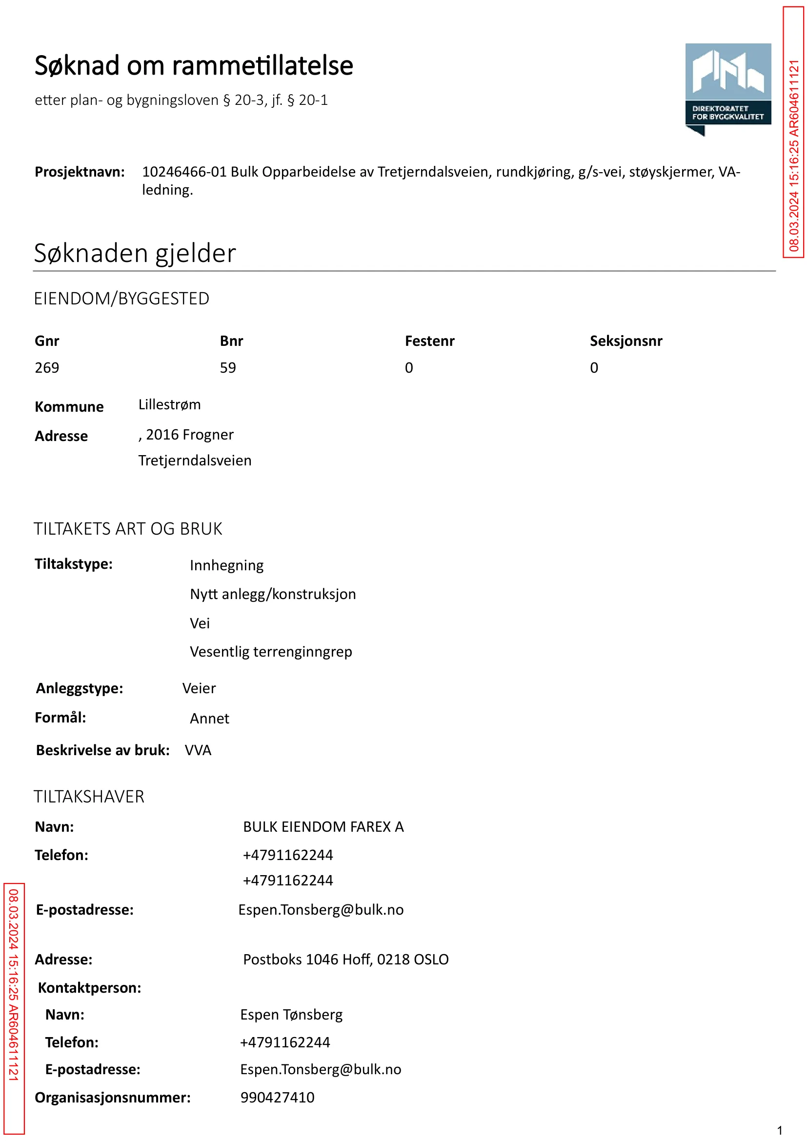 Søknad om rammetillatelse