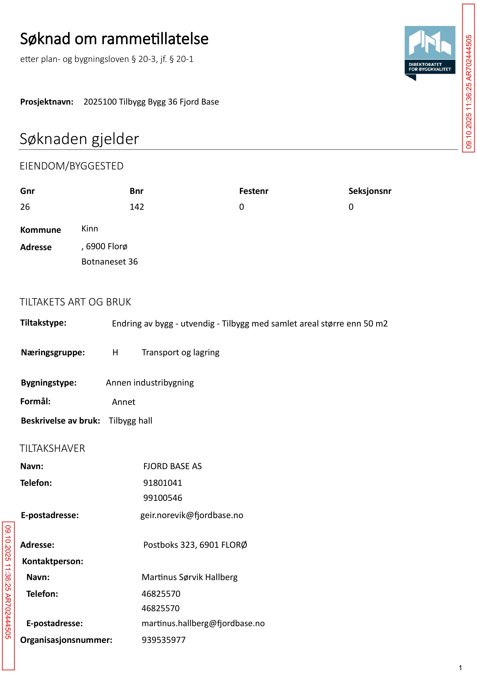 Søknad om rammetillatelse