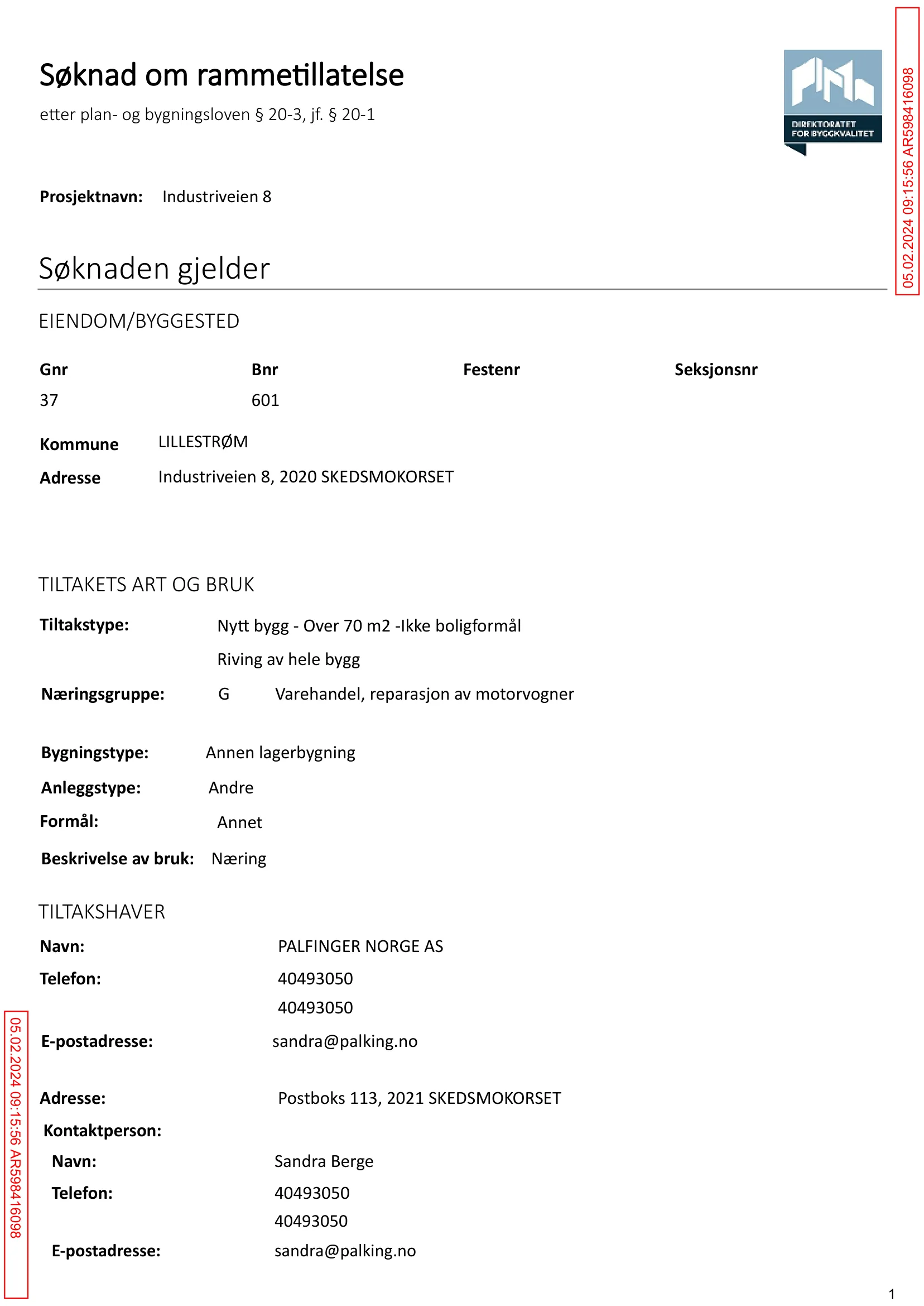 Søknad om rammetillatelse
