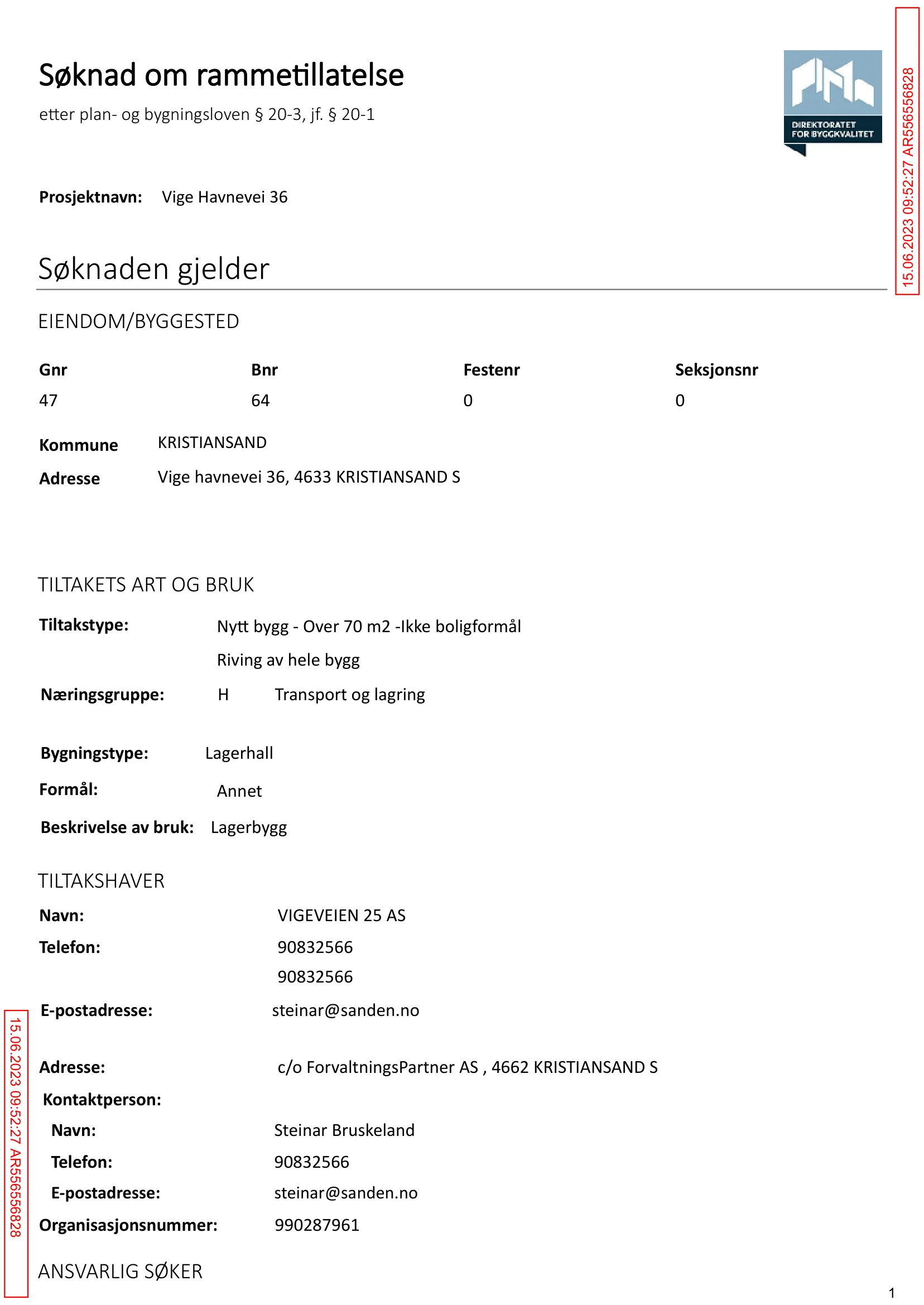 Søknad om rammetillatelse