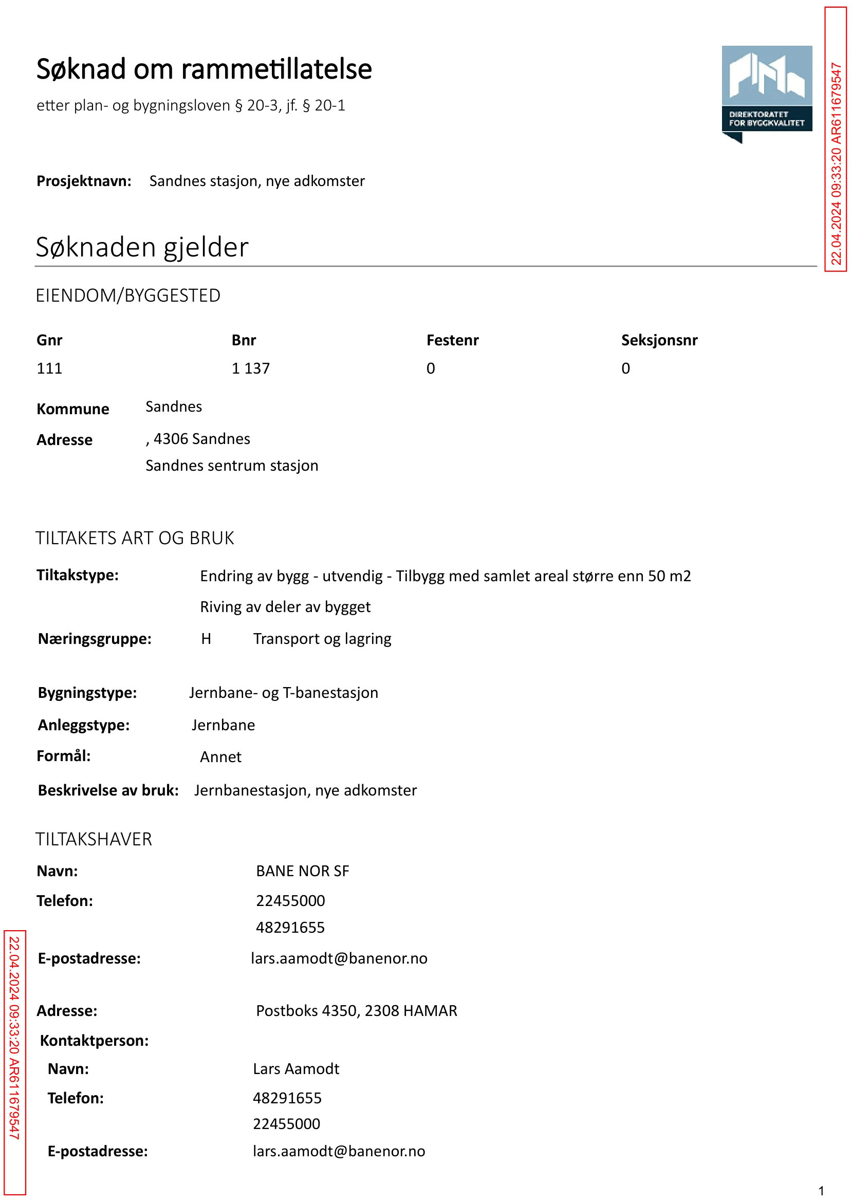 Søknad om rammetillatelse