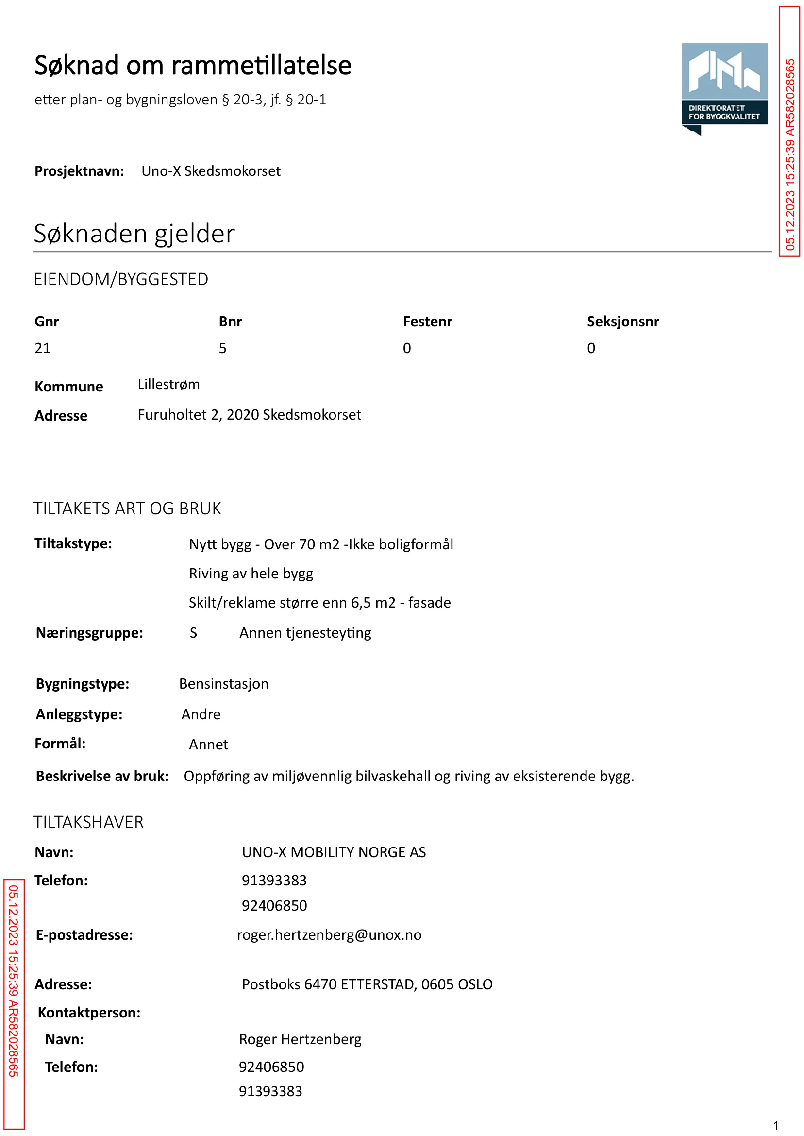 Søknad om rammetillatelse