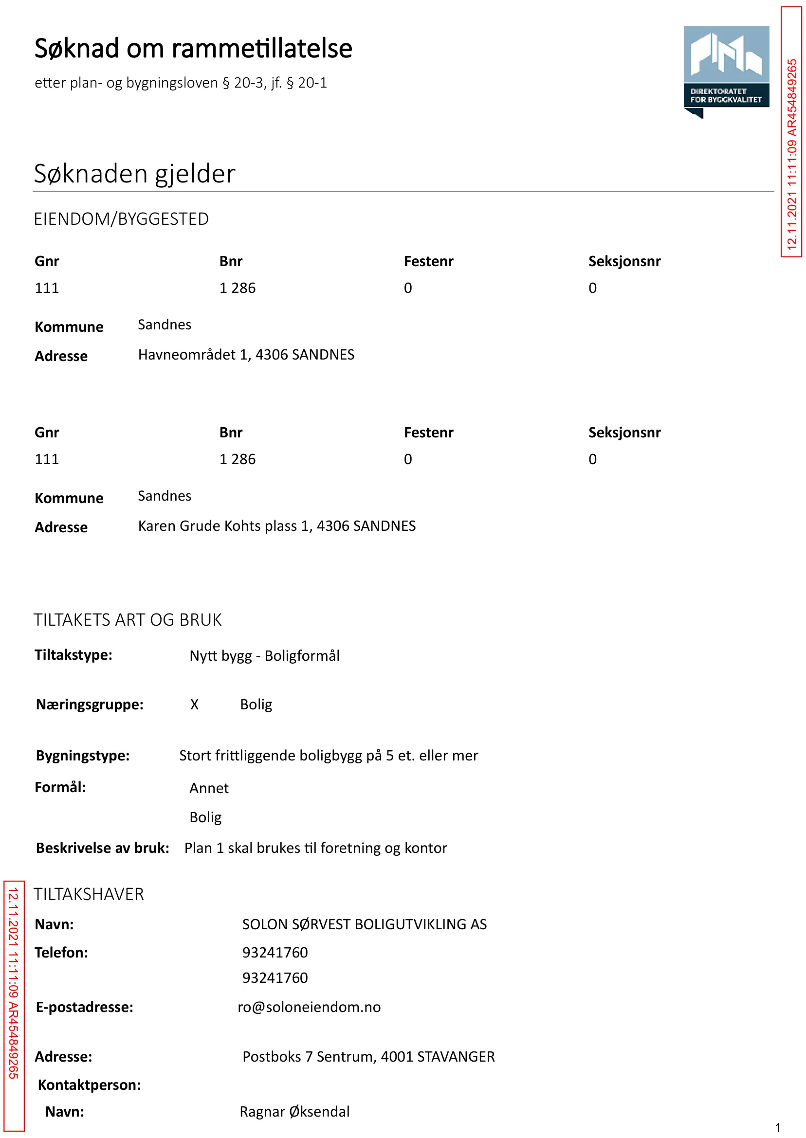 Søknad om rammetillatelse