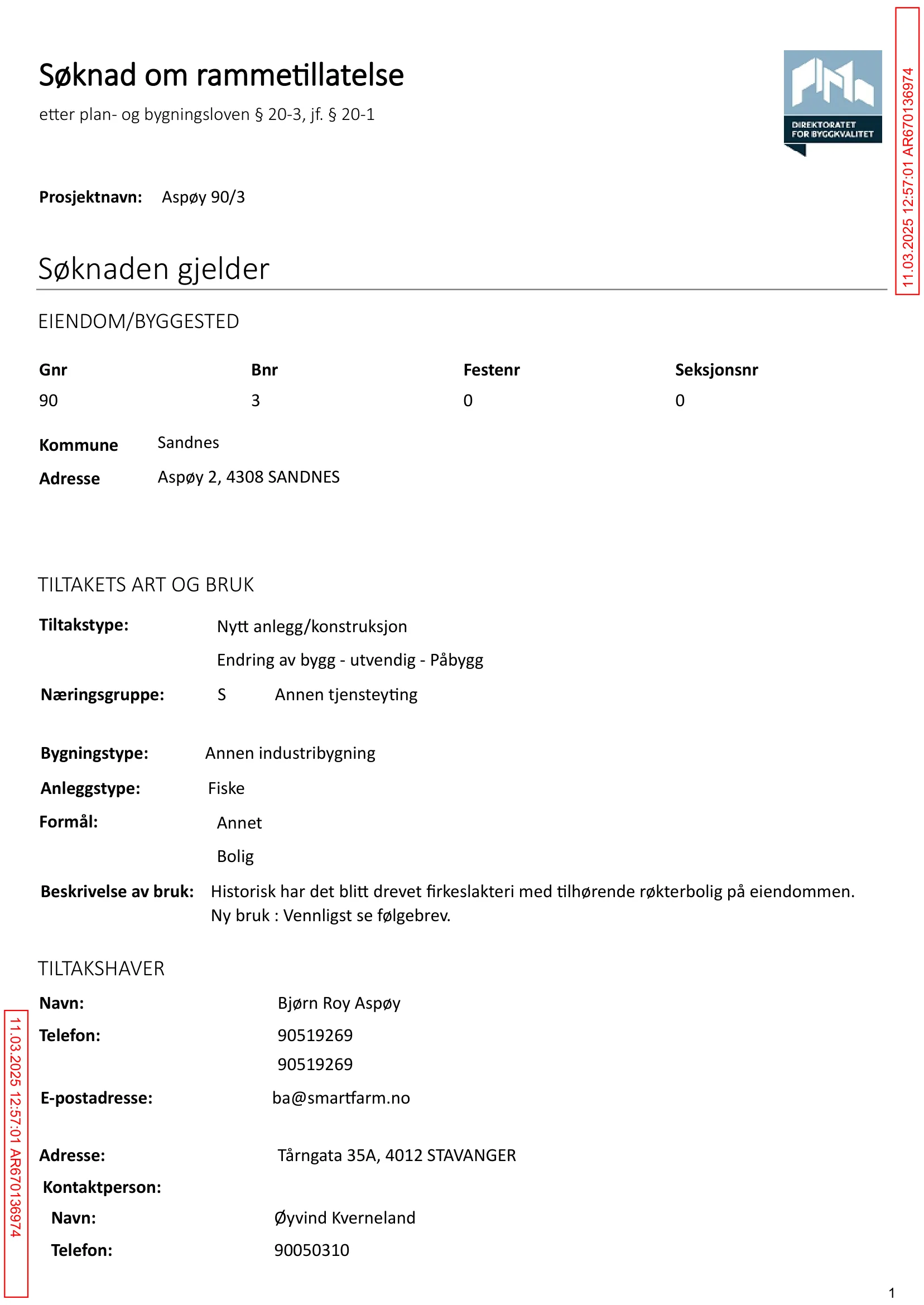 Søknad om rammetillatelse