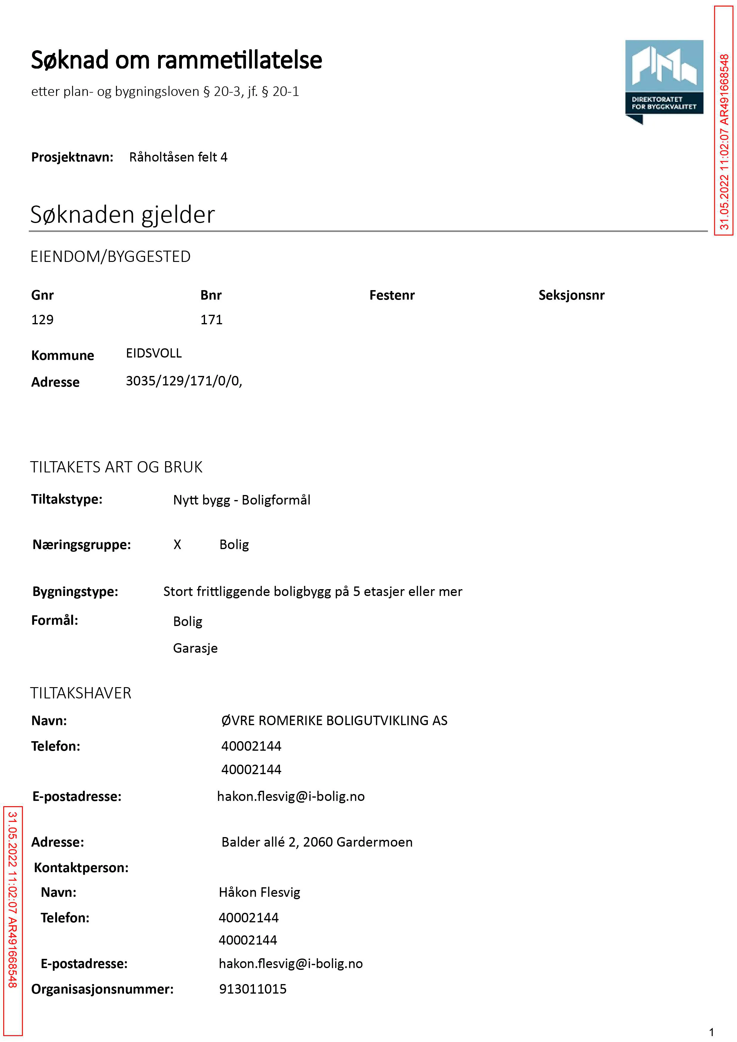 Søknad om rammetillatelse