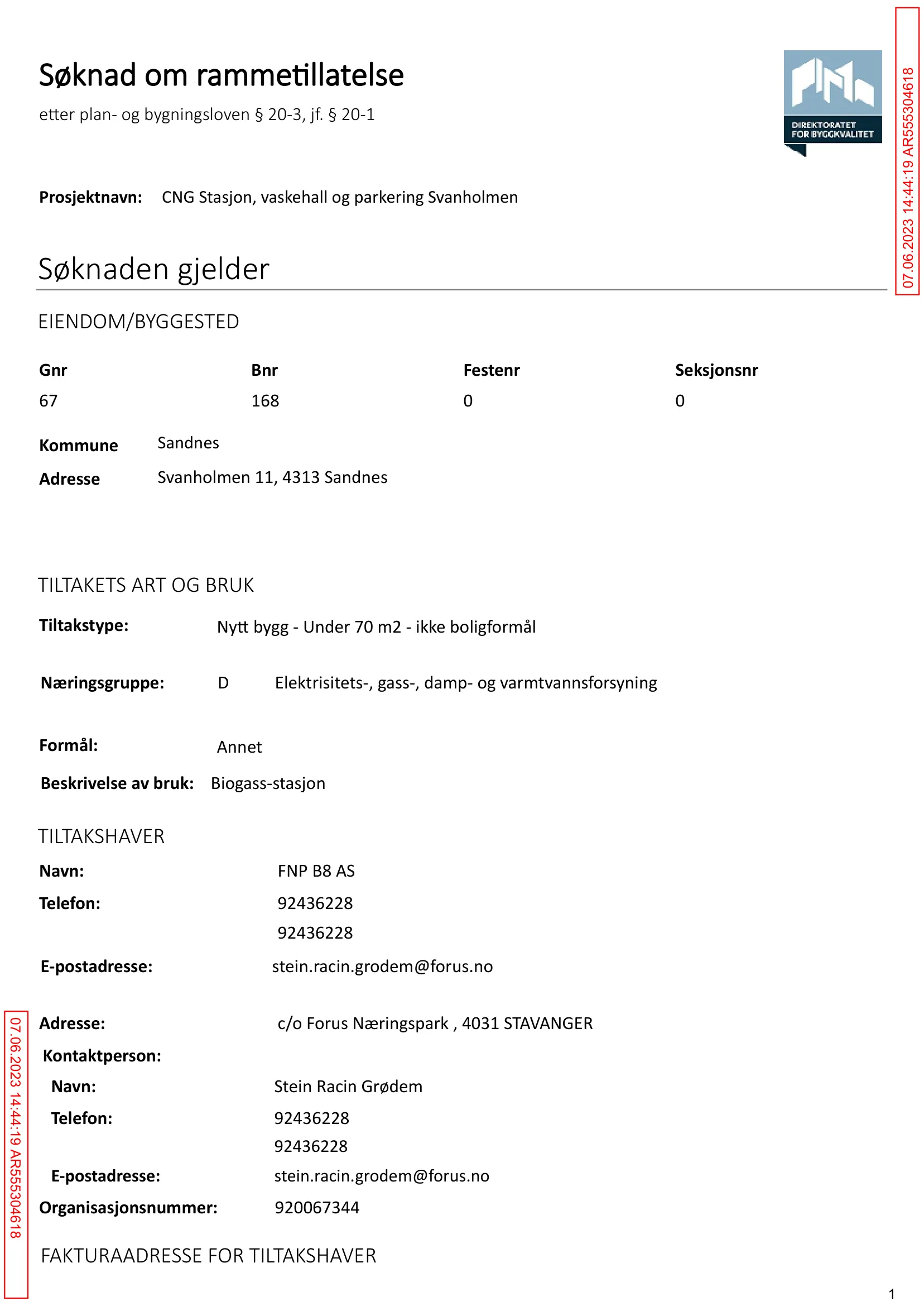 Søknad om rammetillatelse
