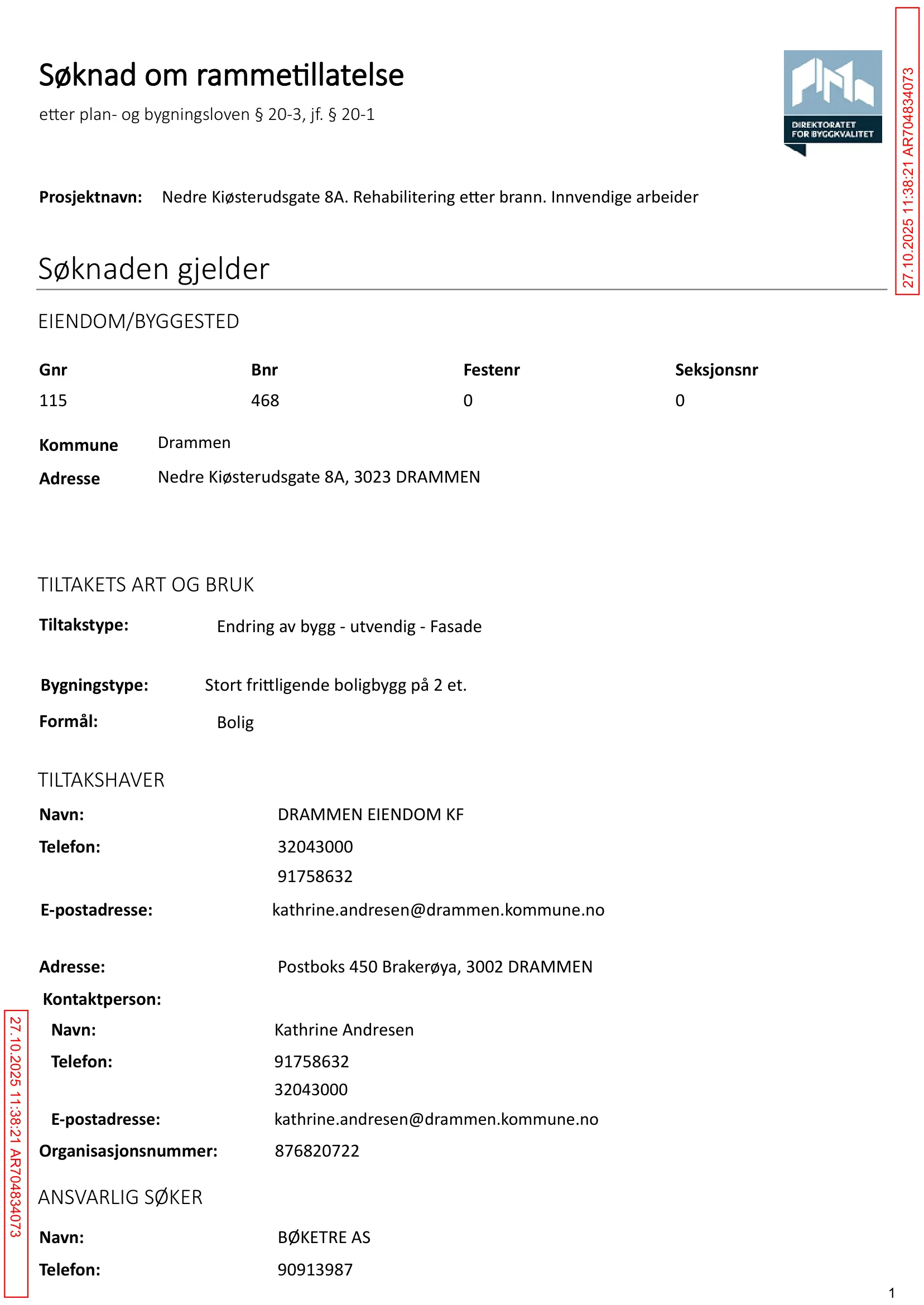 Søknad om rammetillatelse