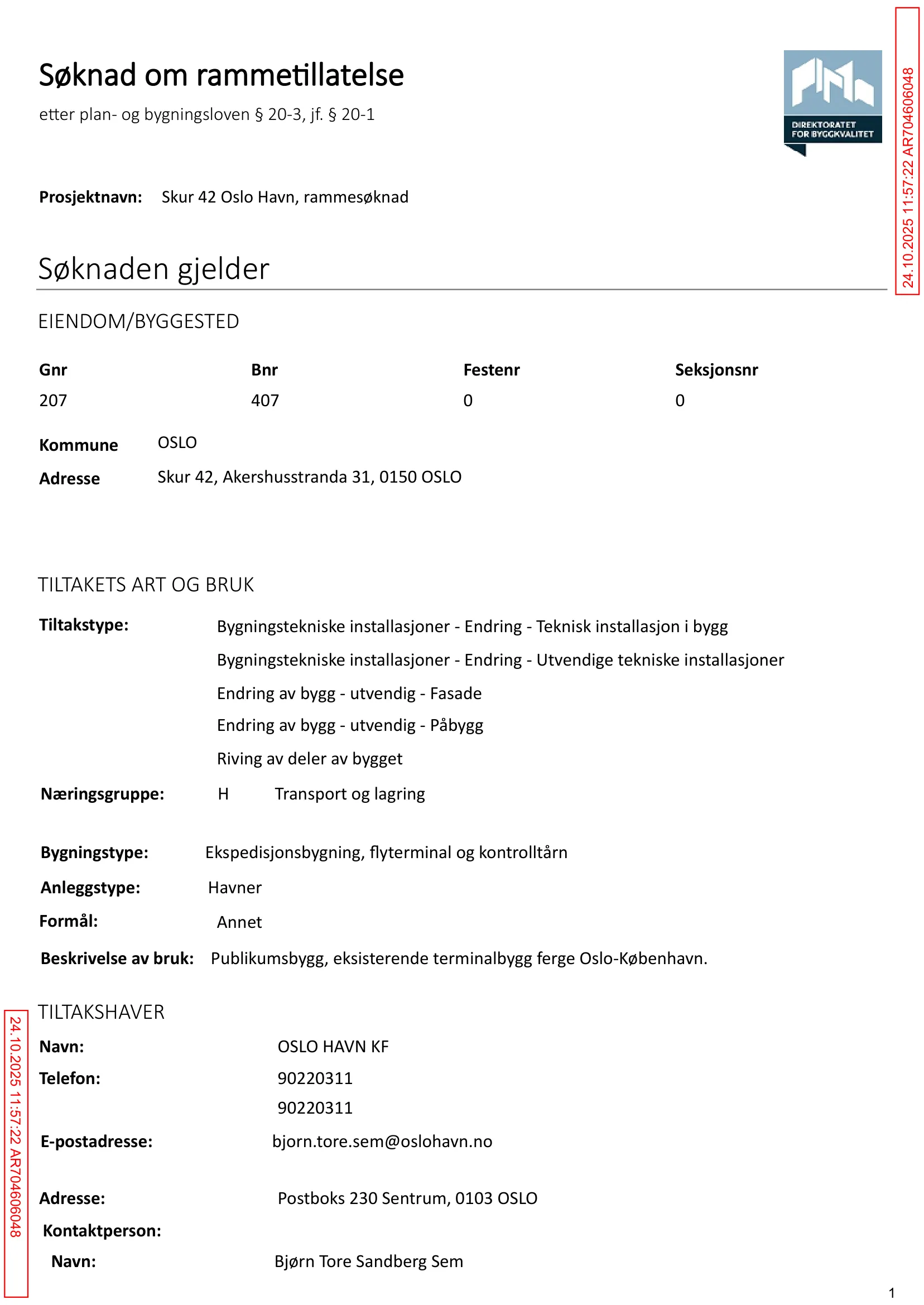 Søknad om rammetillatelse