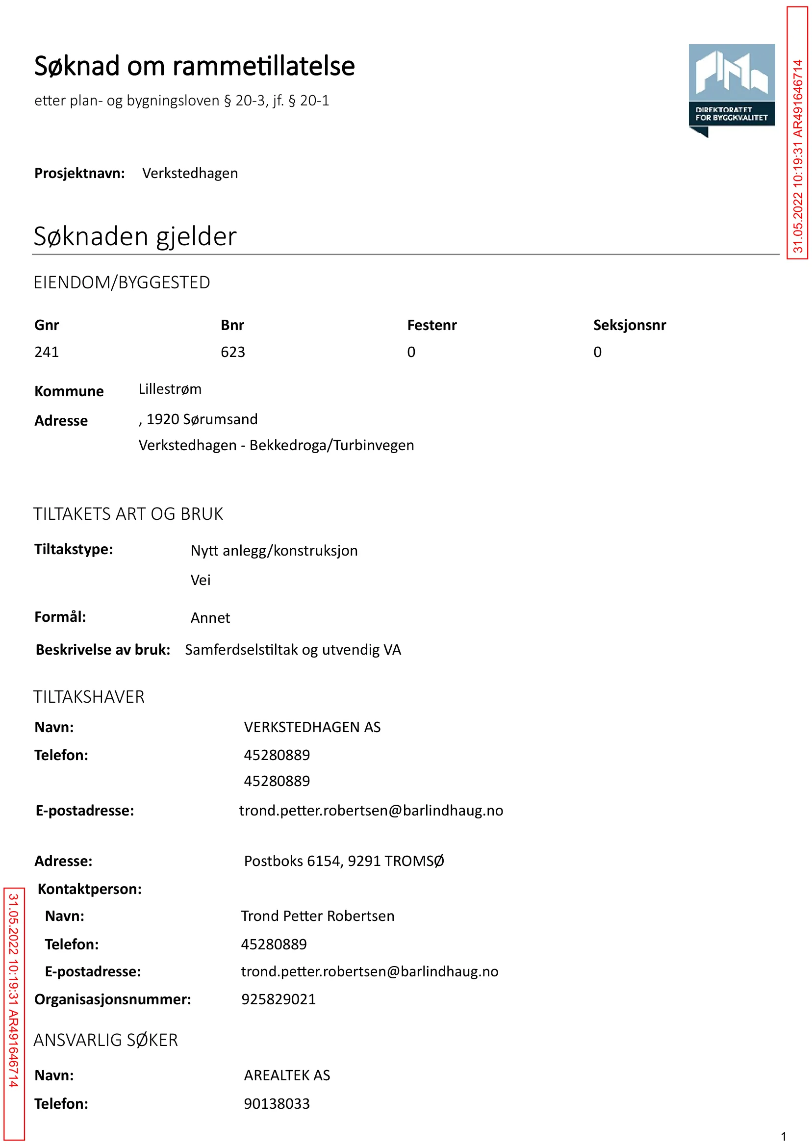 Søknad om rammetillatelse