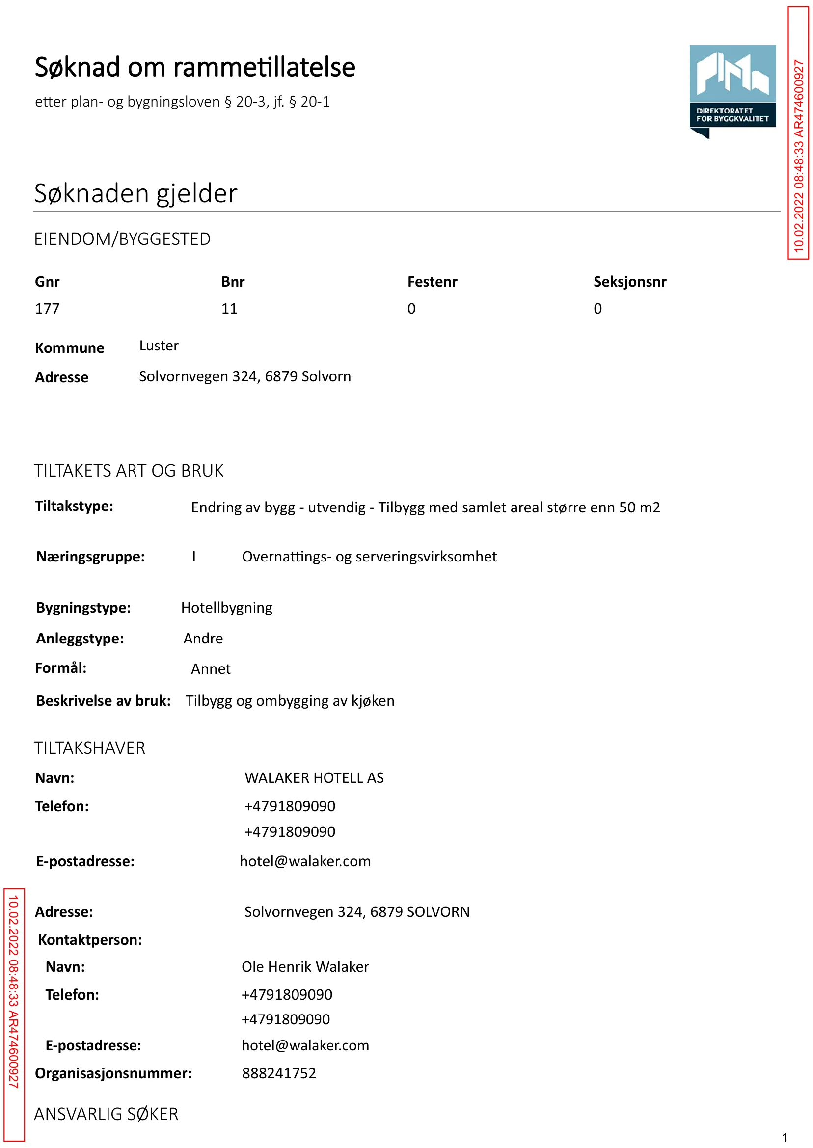 Søknad om rammetillatelse