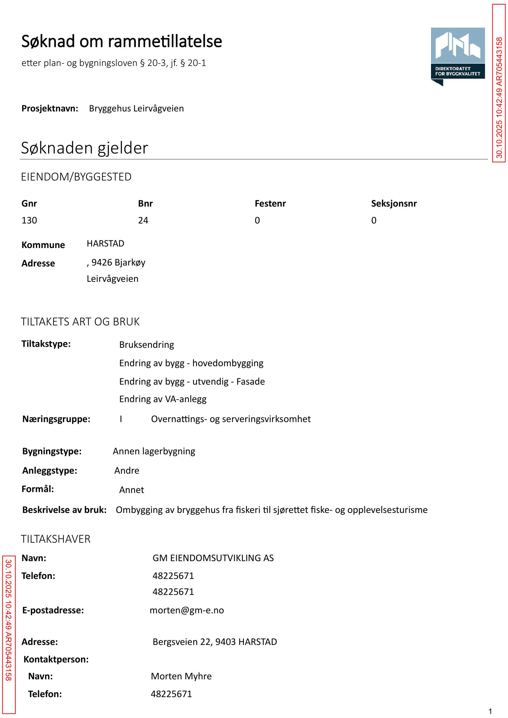 Søknad om rammetillatelse
