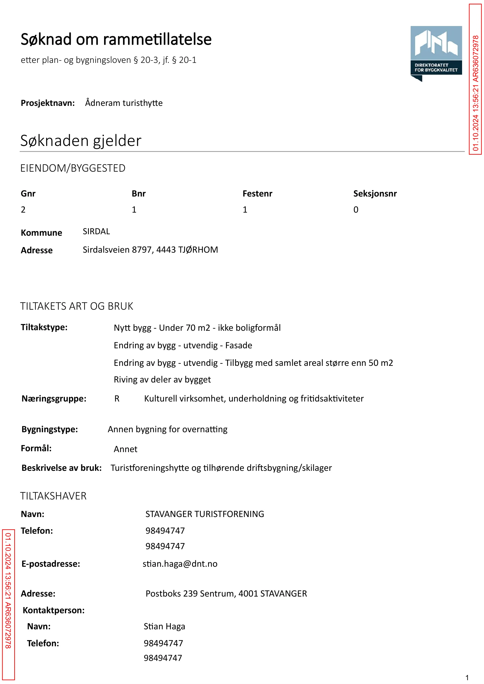 Søknad om rammetillatelse