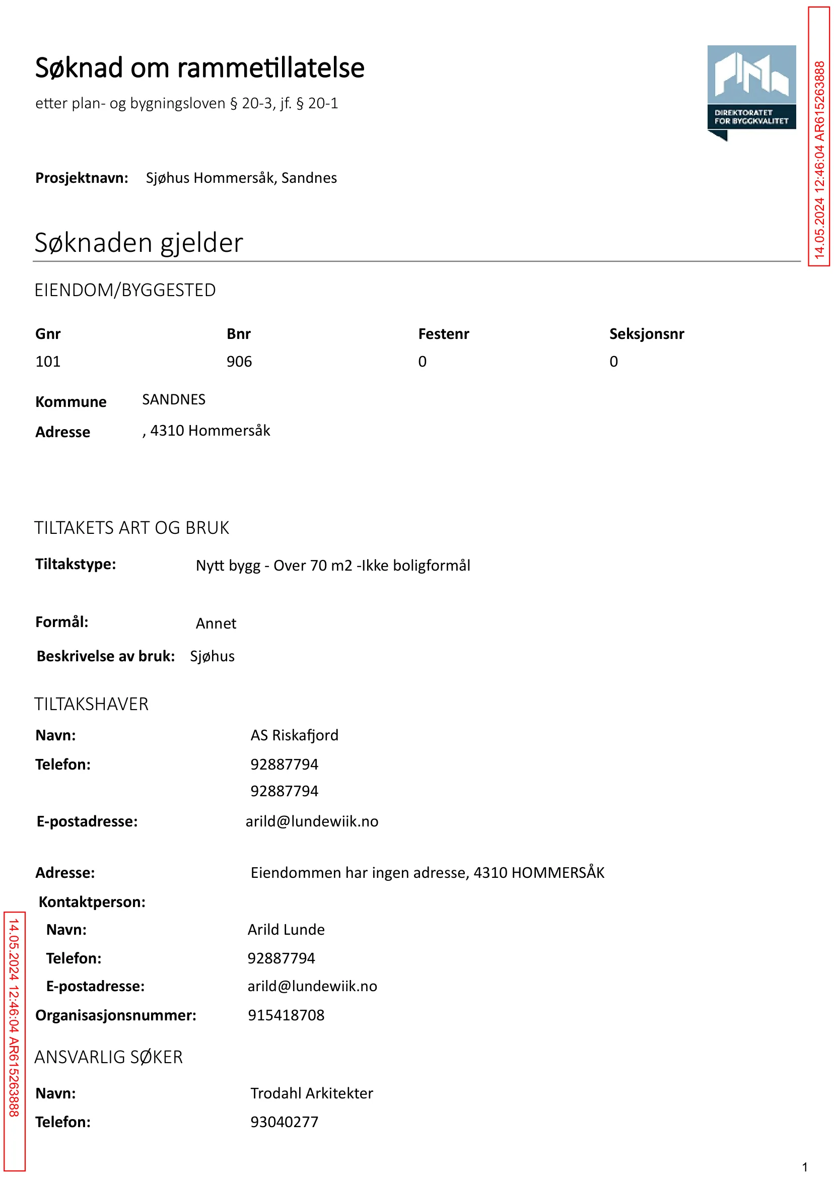 Søknad om rammetillatelse