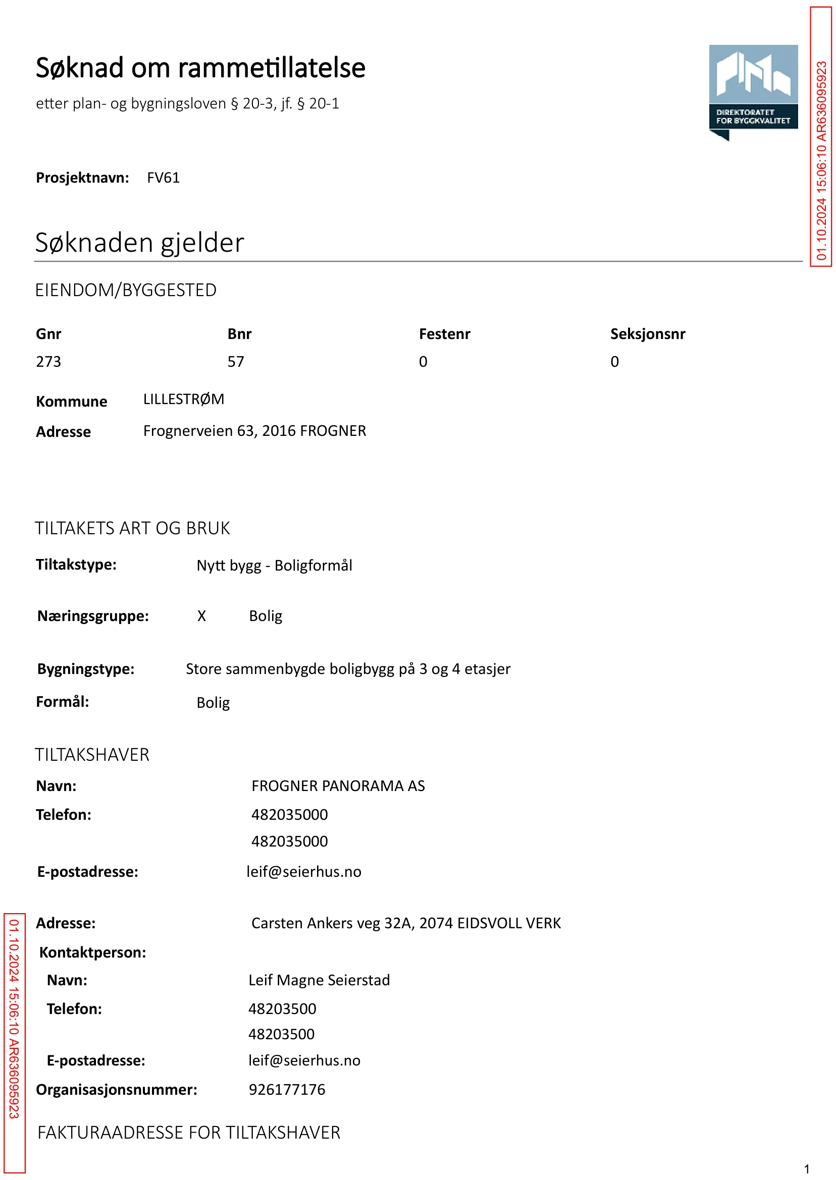 Søknad om rammetillatelse