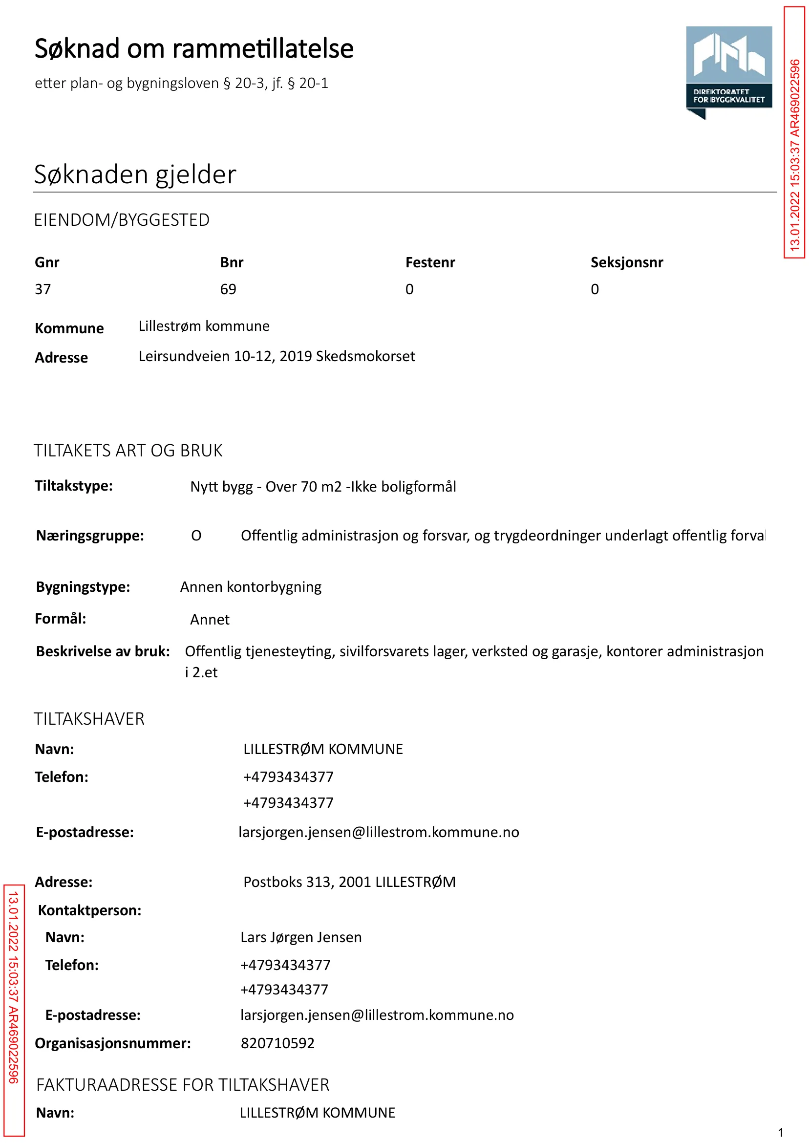 Søknad om rammetillatelse