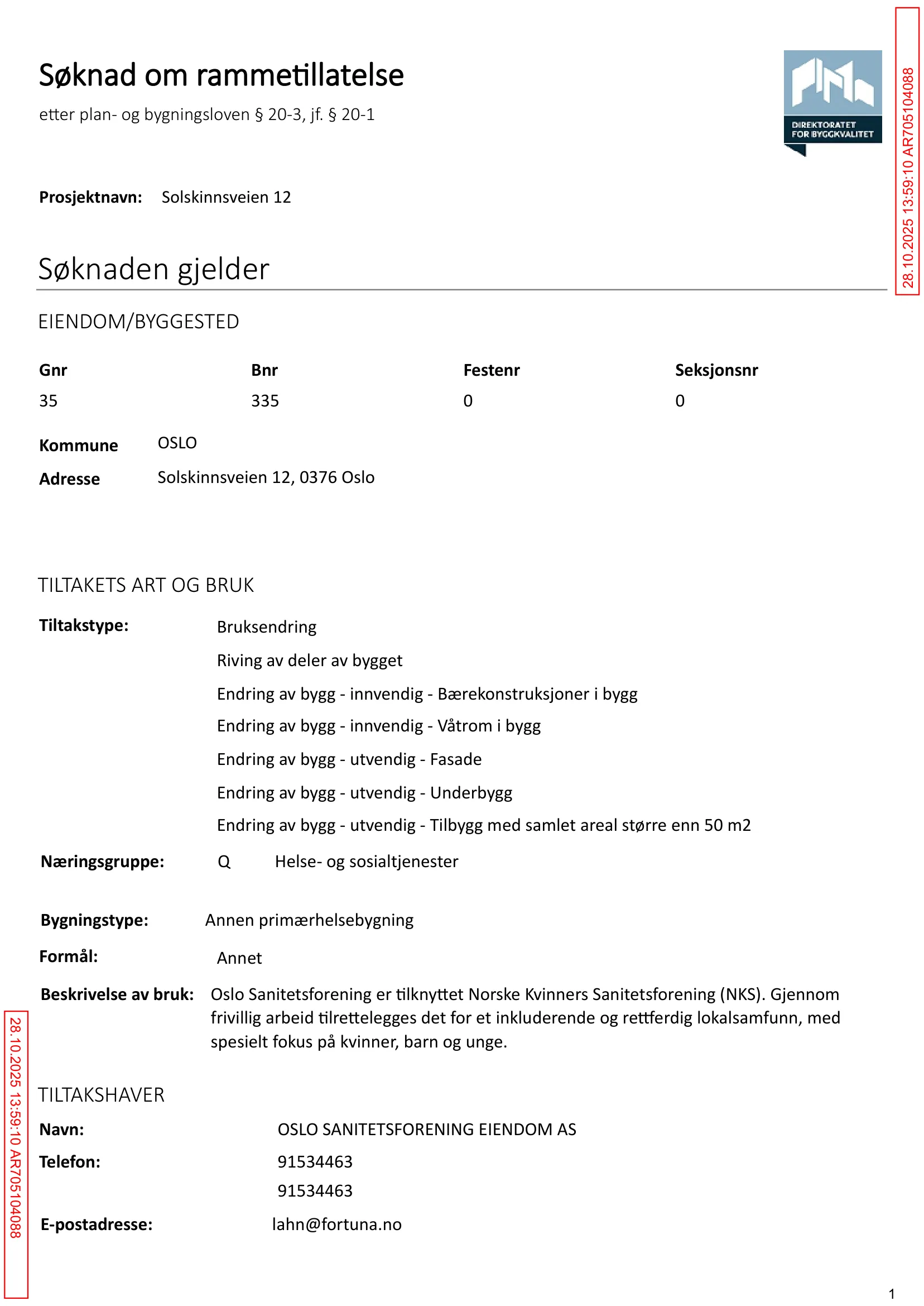 Søknad om rammetillatelse