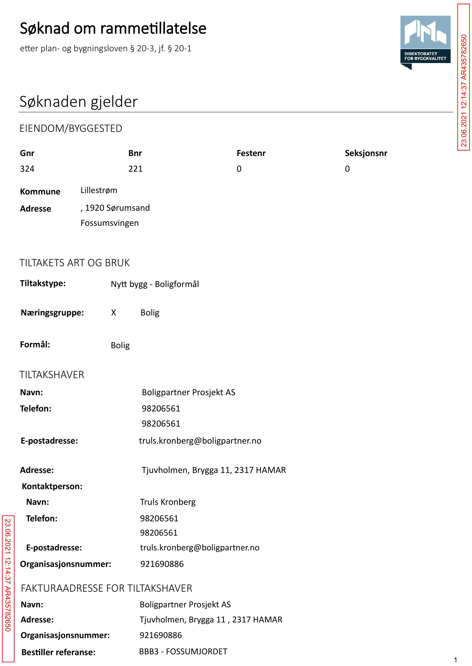 Søknad om rammetillatelse