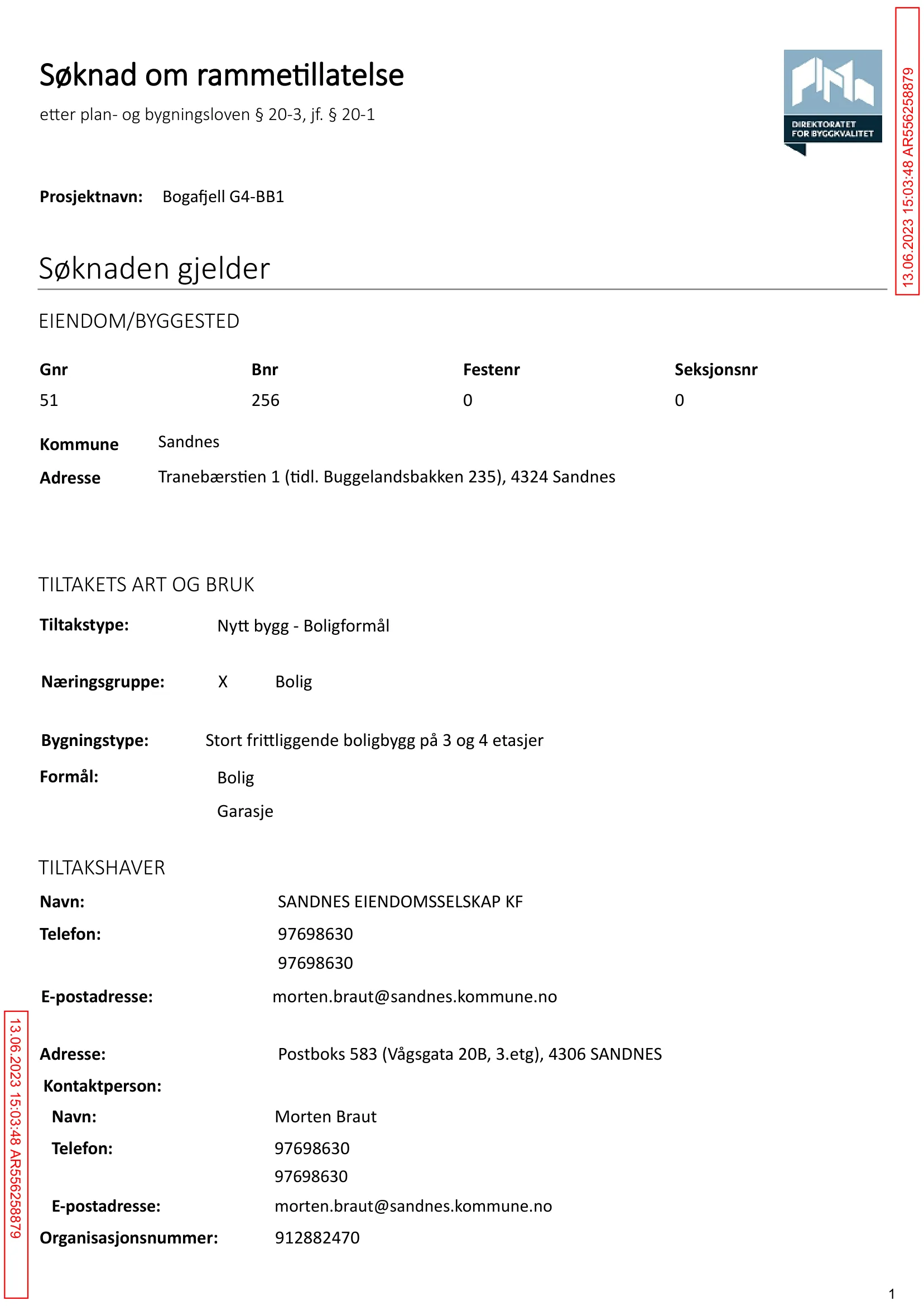 Søknad om rammetillatelse