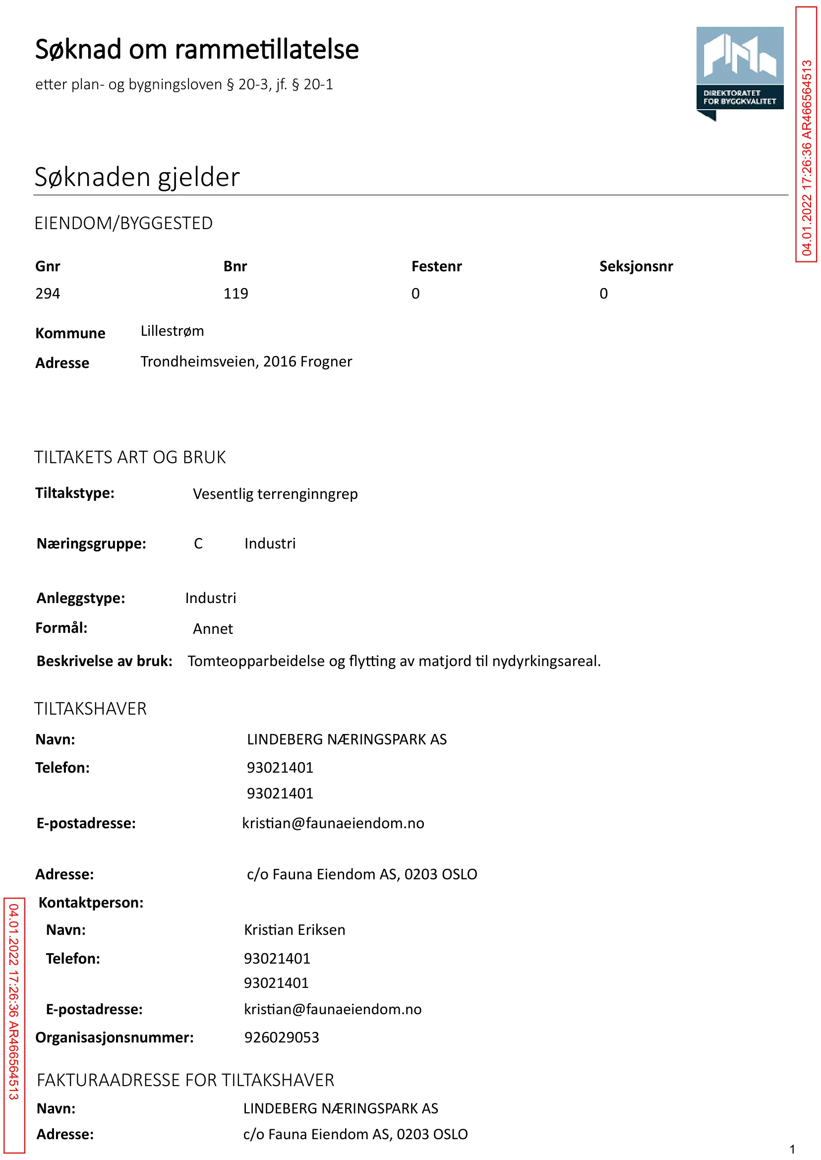 Søknad om rammetillatelse