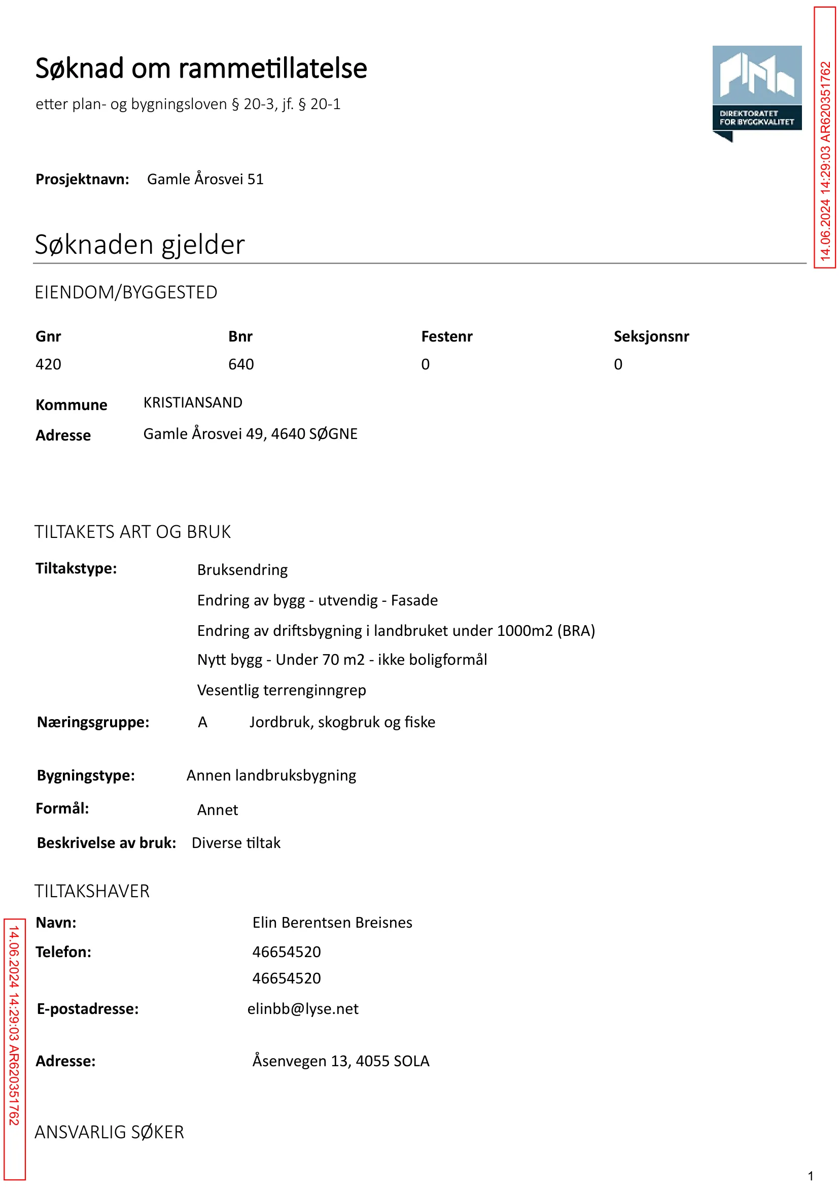 Søknad om rammetillatelse